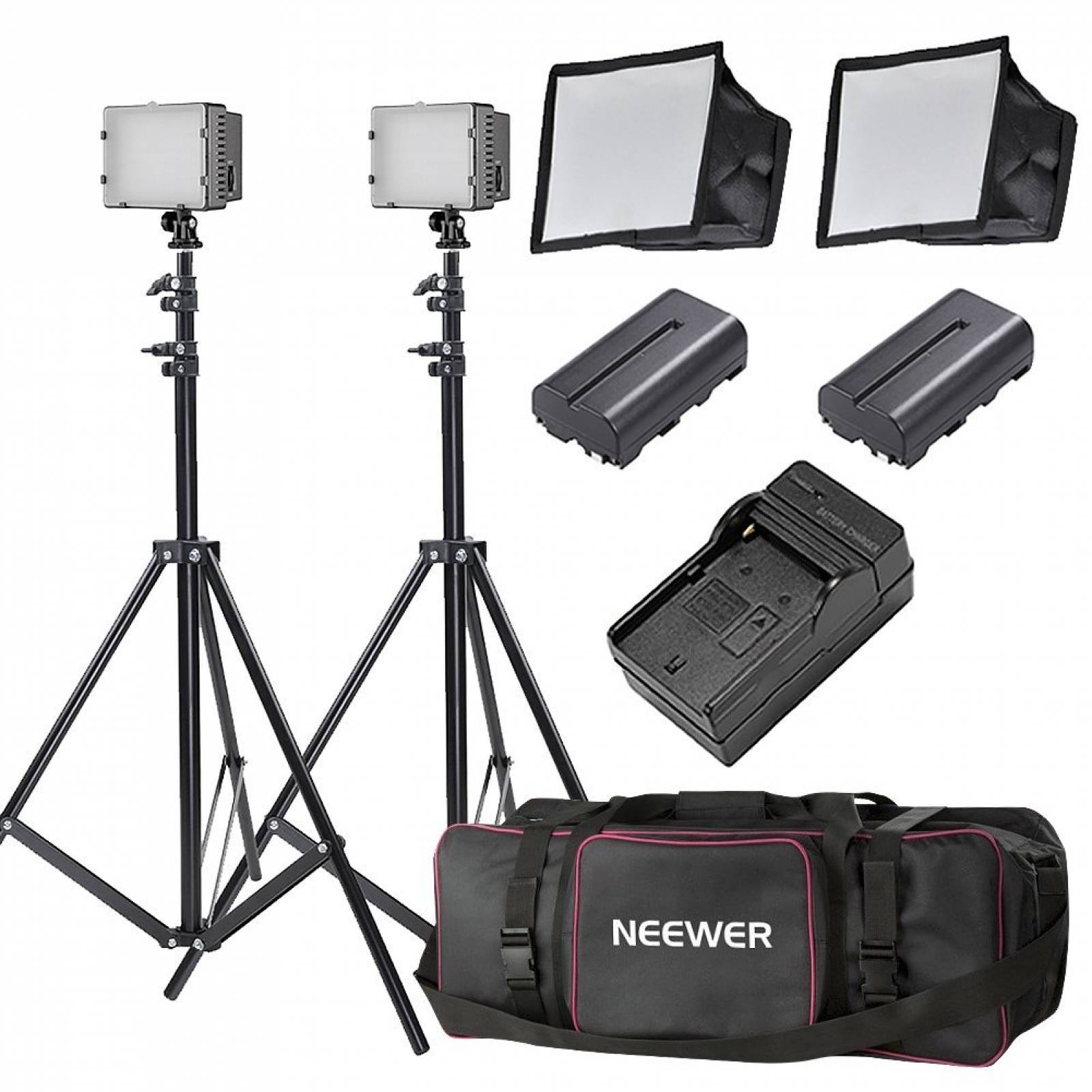 160 LED Iluminación de Estudio de Fotografía Kit de Cámara incluye 2 Cn Regulable