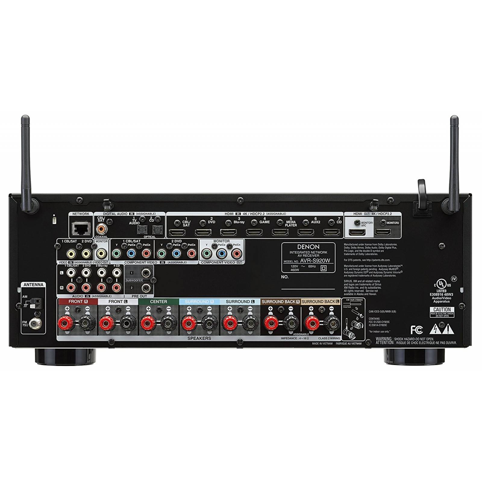 Receptor Denon AVR-S920W 7.2 canal 4K completo Ultra HD AV B