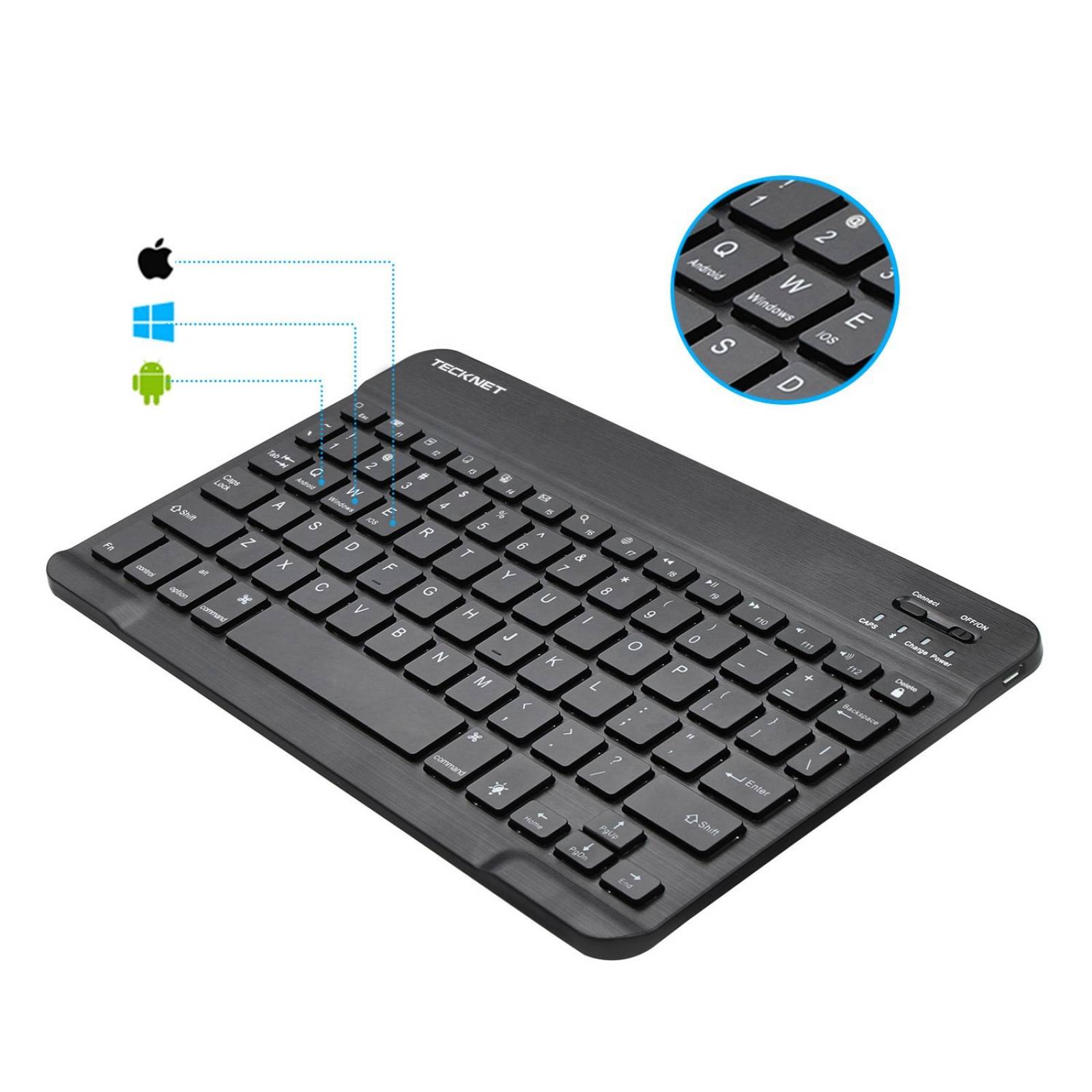 Teclado retroiluminado Bluetooth, Illumi portátil ultra delg