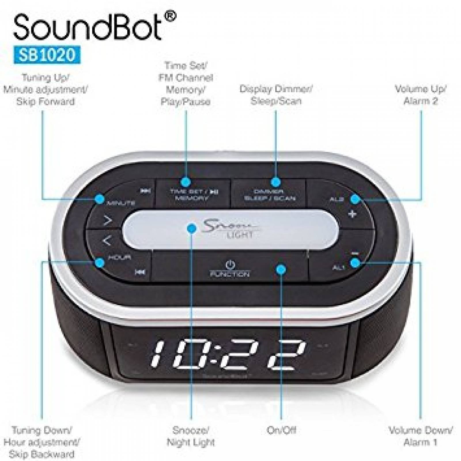 F SoundBot SB1020 FM RADIO inalámbrica Bluetooth altavoz y d