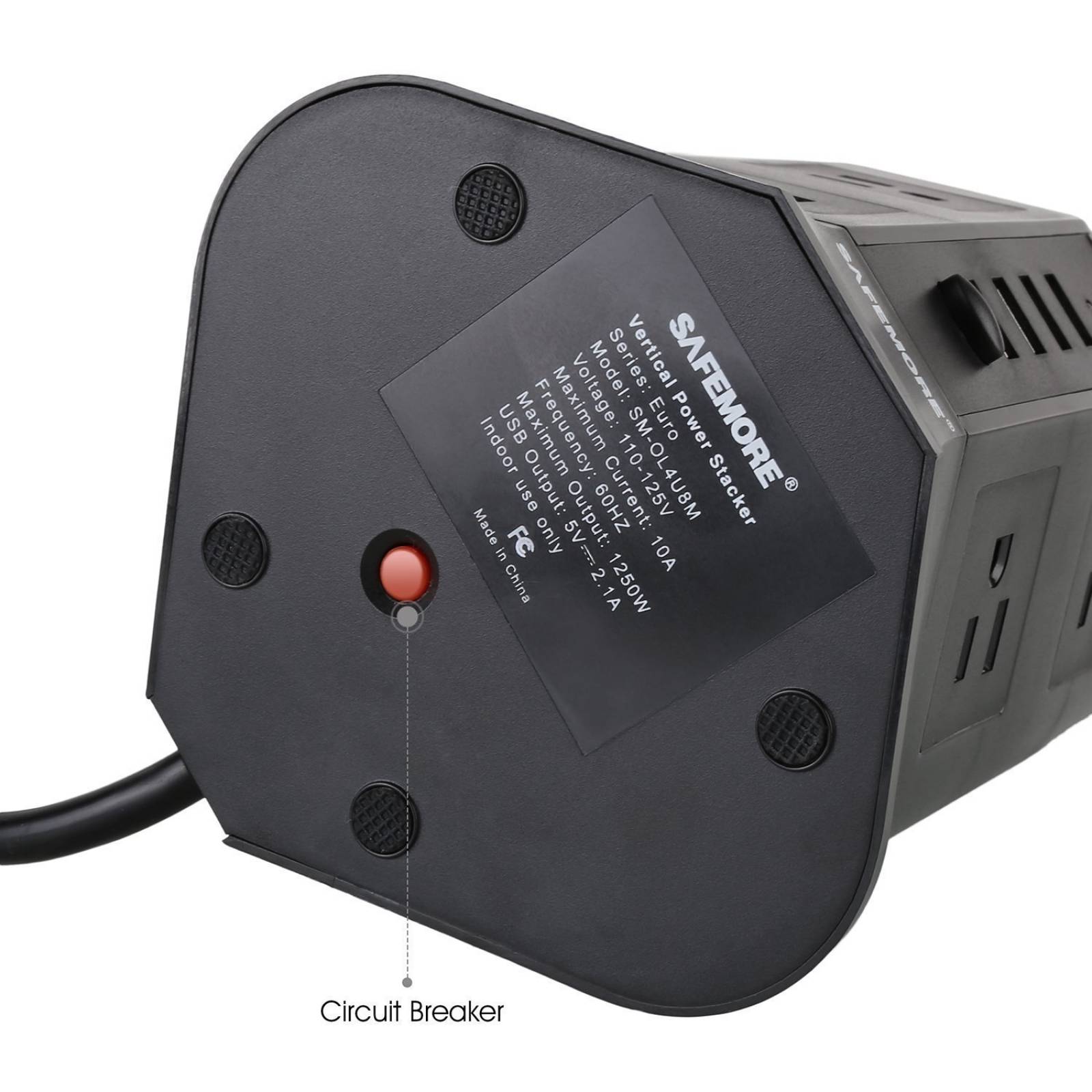 Safemore estación carga 4 USB, 8 toma corriente y potencia c