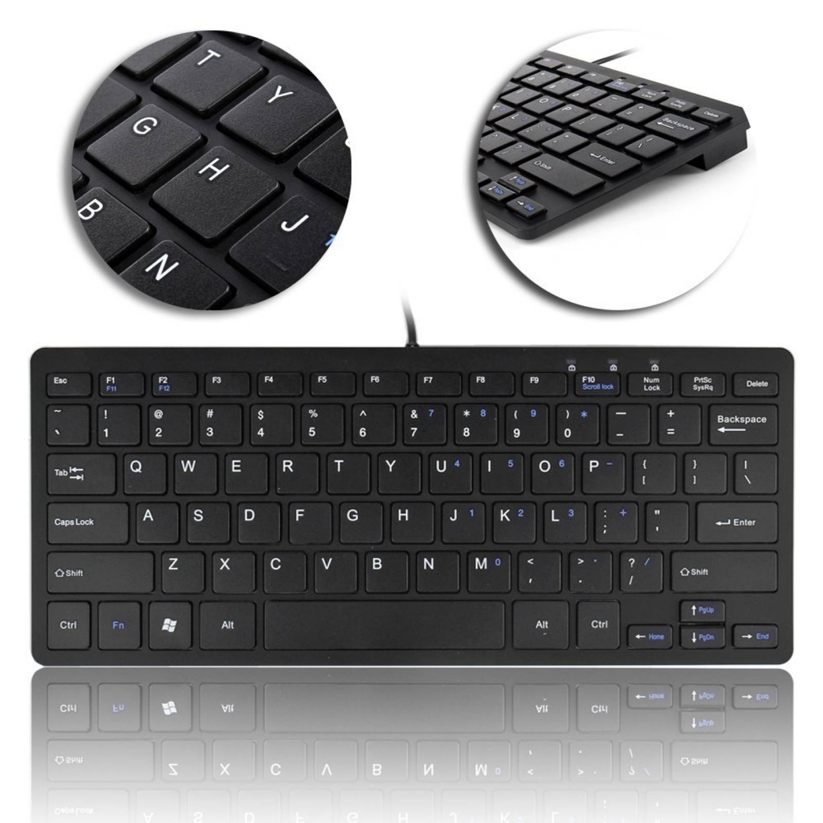 Mini Teclado Alámbrico Tnp Products Con Cable Usb - Negro