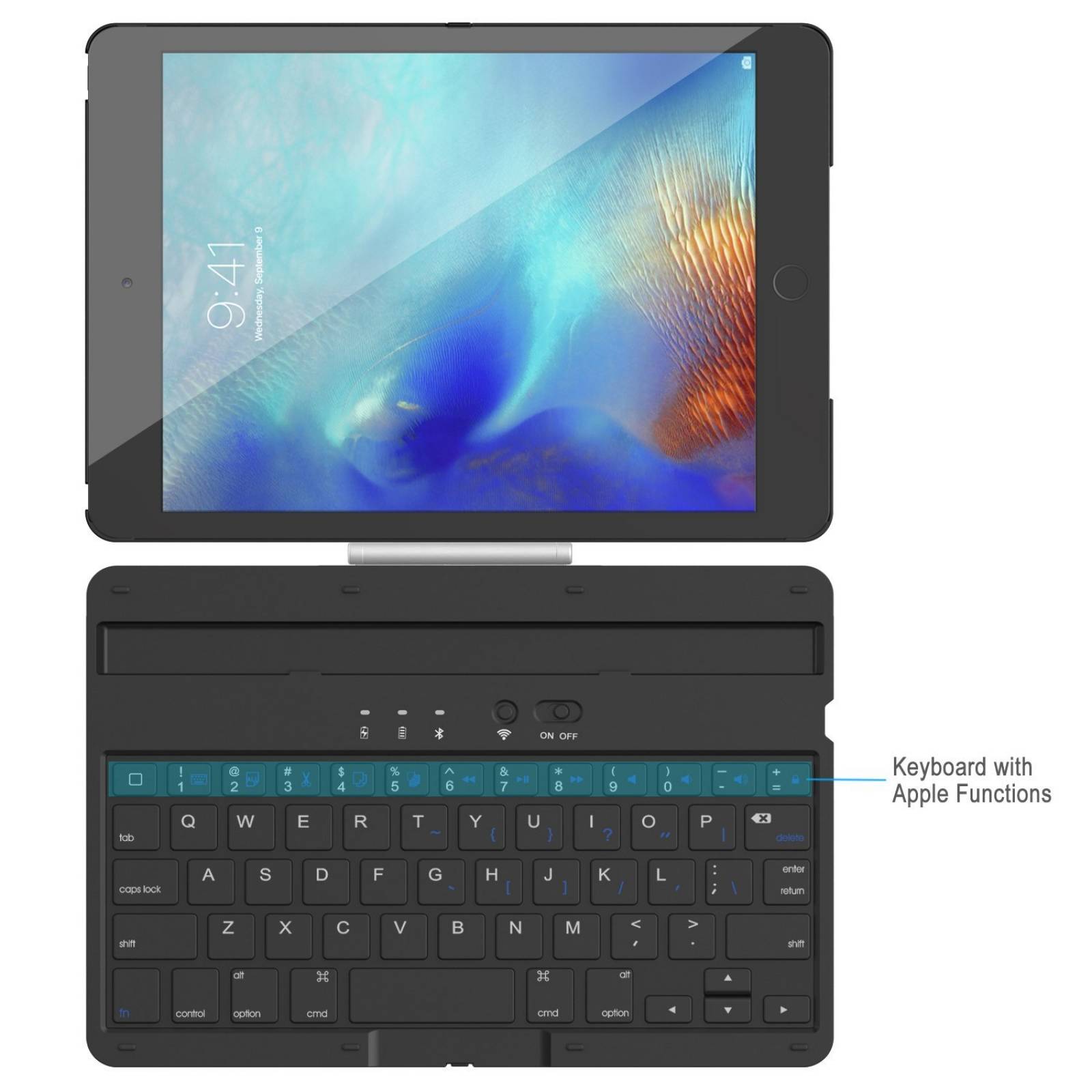 Funda Jetech Ipad Mini 4 Teclado Bluetooth, Rotación 360 -n
