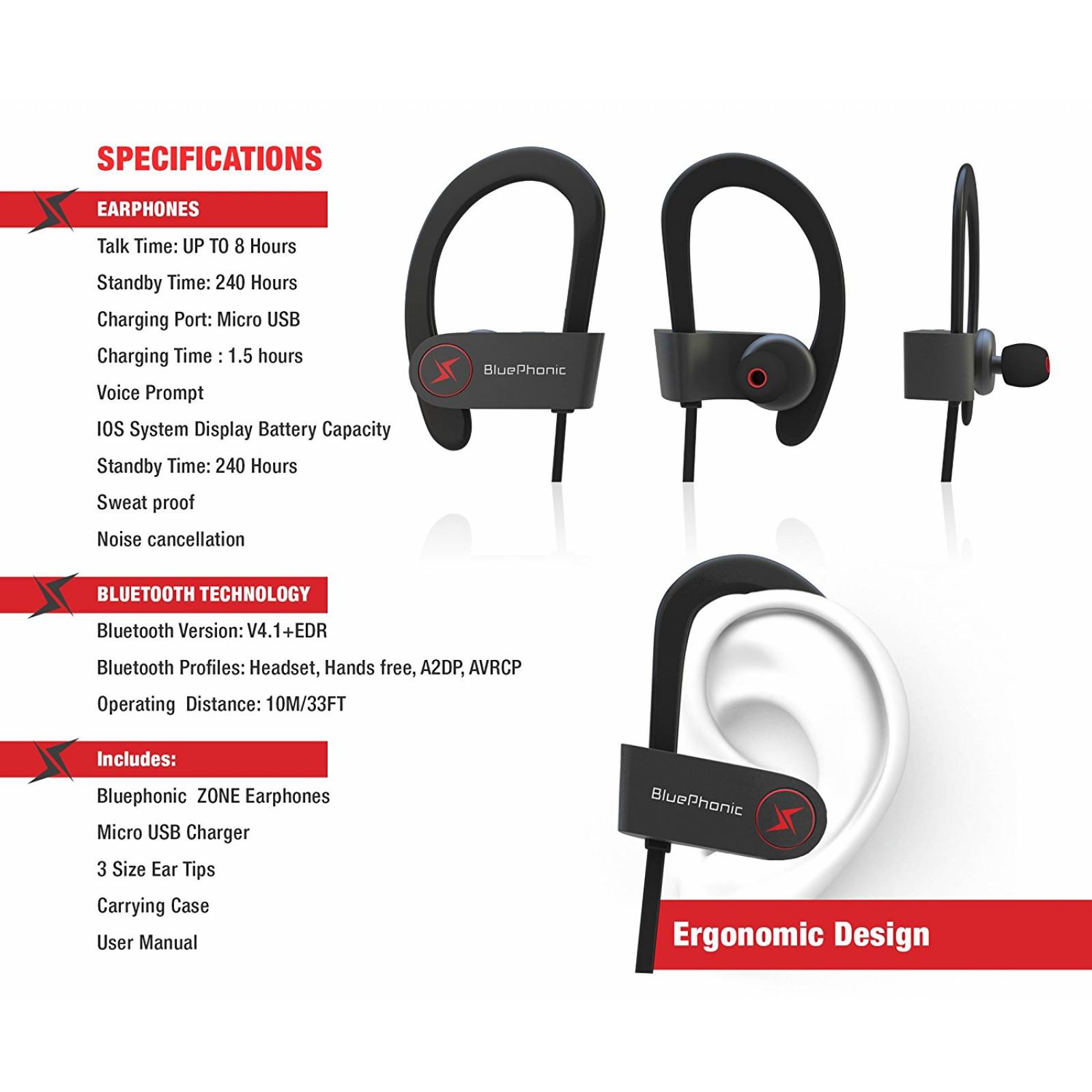 Inalambrico Deporte Auriculares Bluetooth Calidad Sonido B