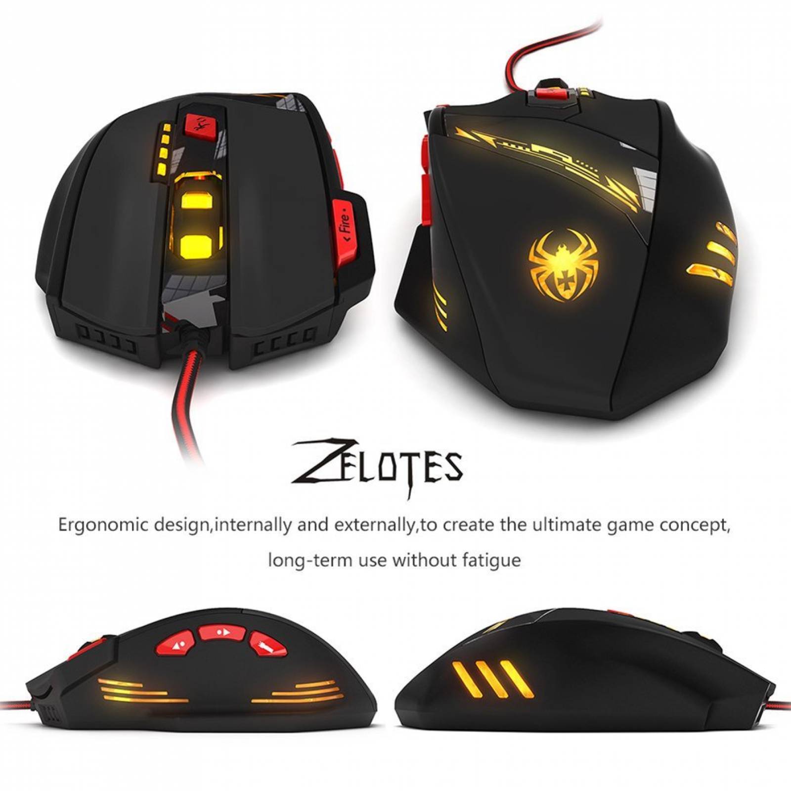 Computadora zelotes ratón Gaming Mouse Ratón óptico P -Negro