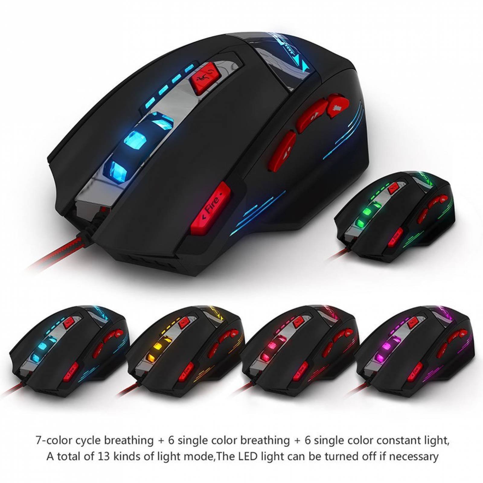 Computadora zelotes ratón Gaming Mouse Ratón óptico P -Negro