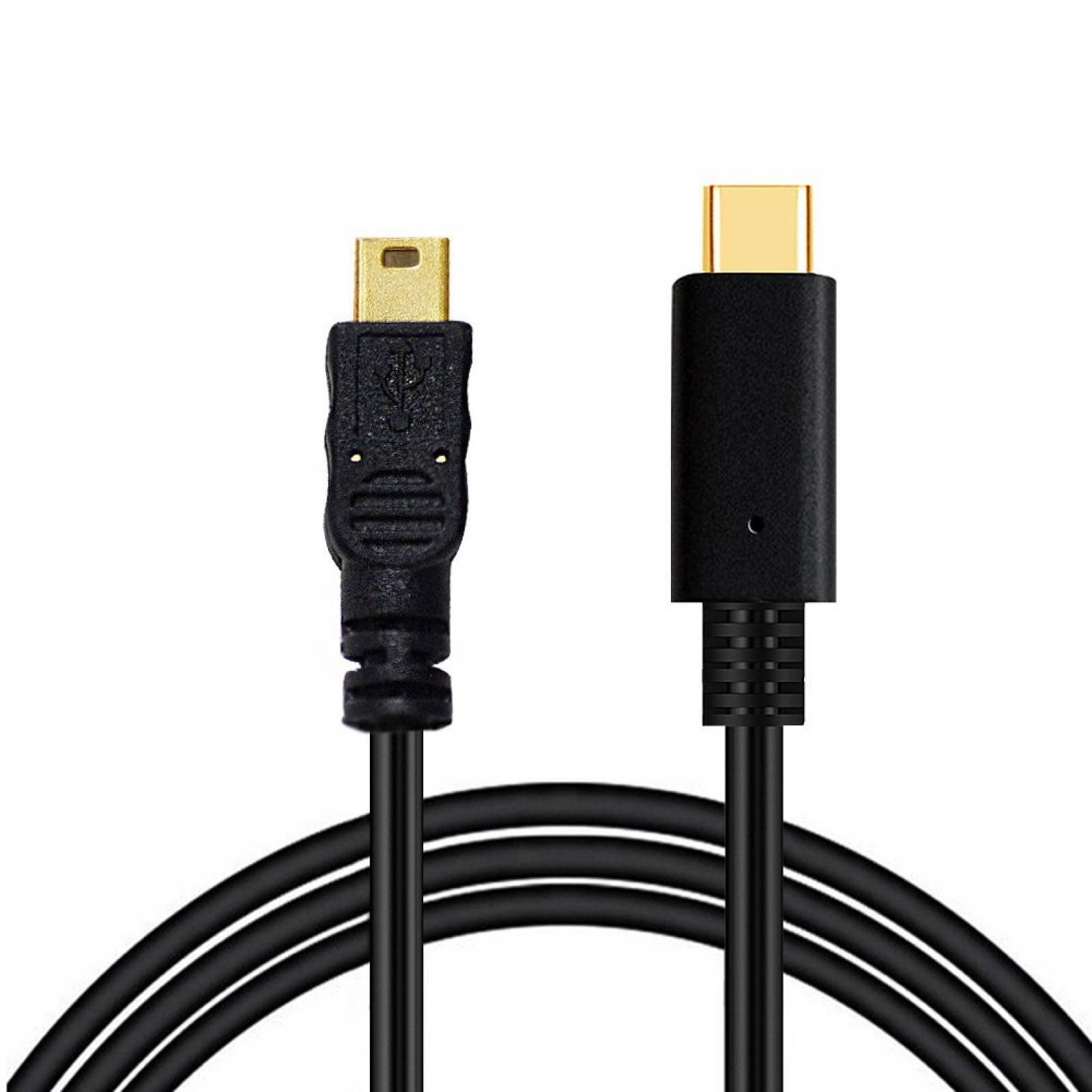 B:VANDESAIL USB tipo C, tipo C USB 2.0 Mini B Cable plateado c