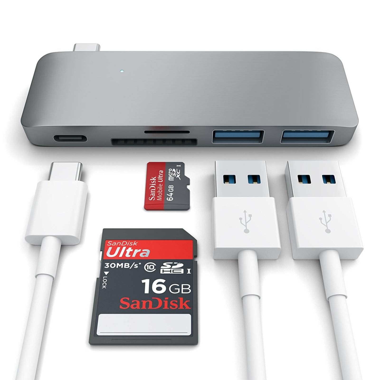 B:Satechi tipo C USB 3,0 3 1 Combo Hub MacBook 12"(con USB-C C
