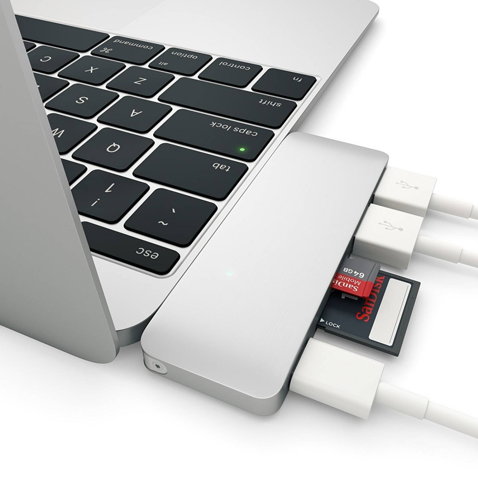 Satechi tipo C USB 3,0 3 1 Combo Hub MacBook 12"(con  -Plata