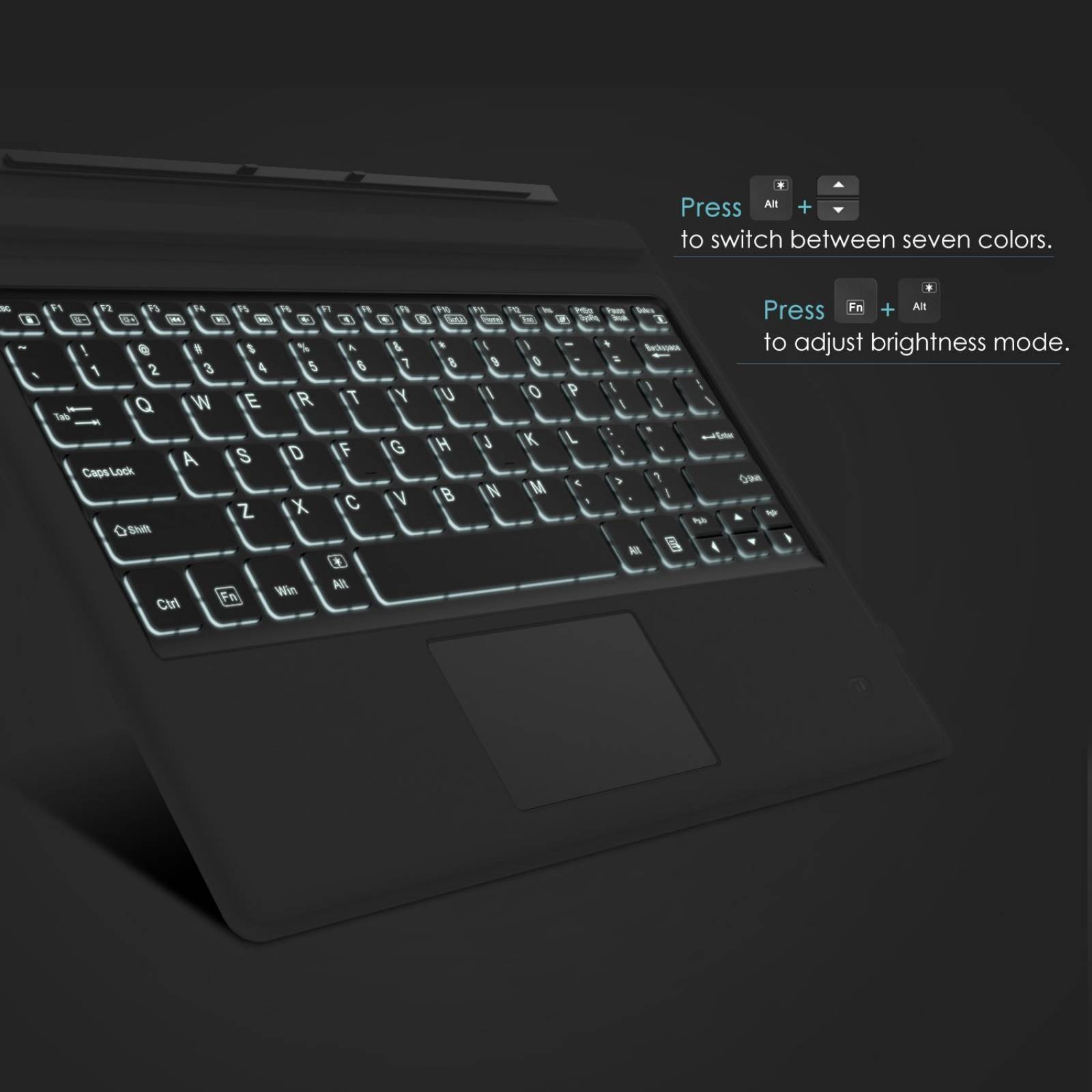 Teclado Moko Surface Pro 4 Pro 3 Pro 2017 Luz Led Recargable