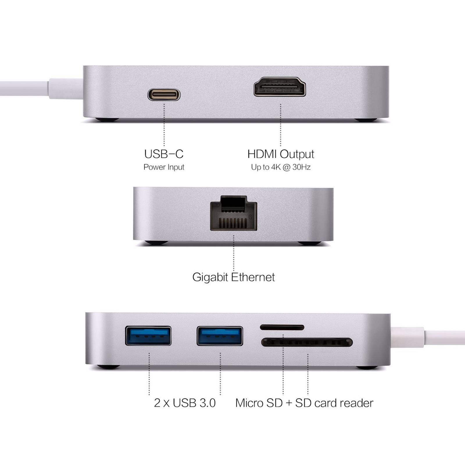 MINIX NEO C, adaptador multipuerto USB-C HDMI - espacio gris