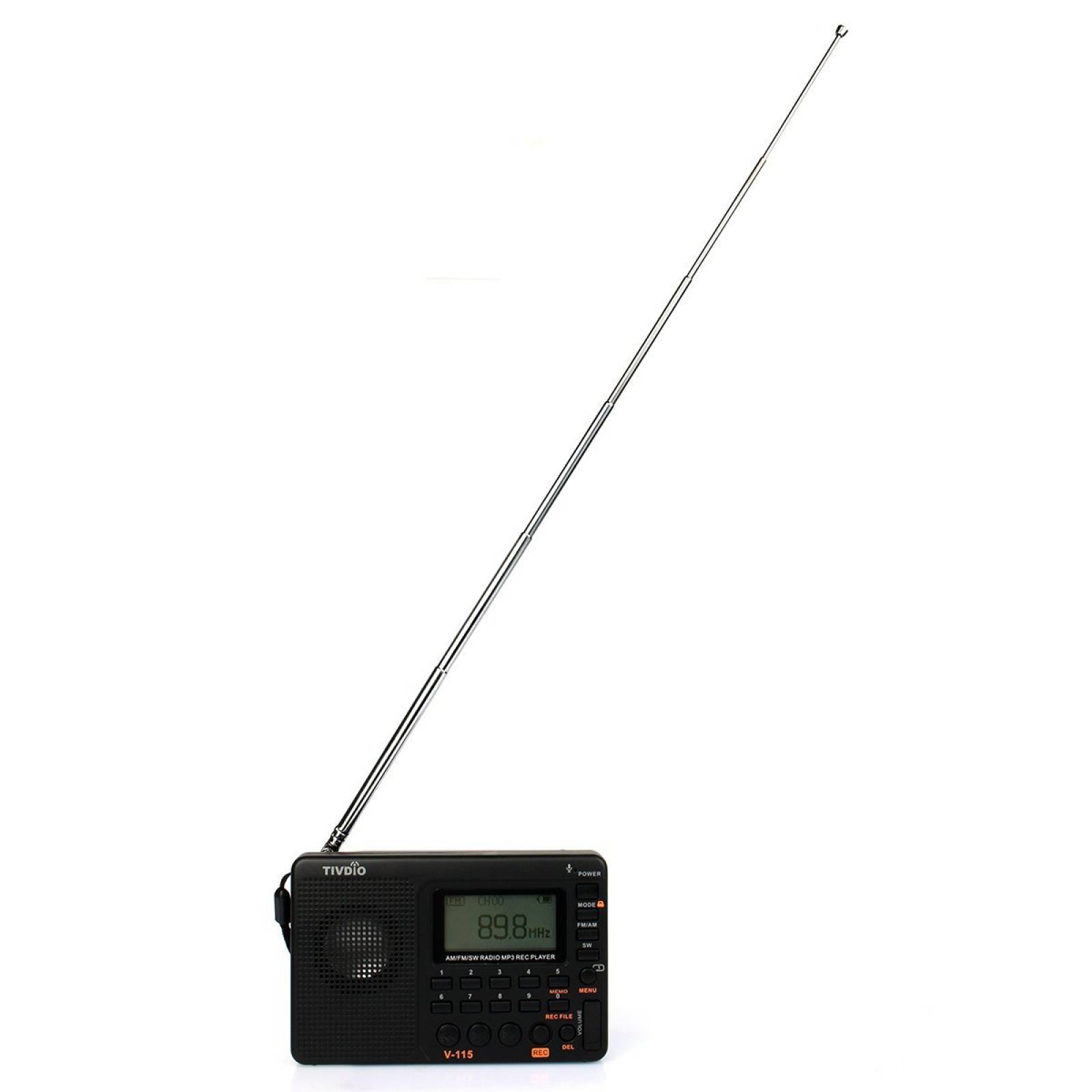 115 V TIVDIO onda corta Transistor Radio Portable AM  -Negro