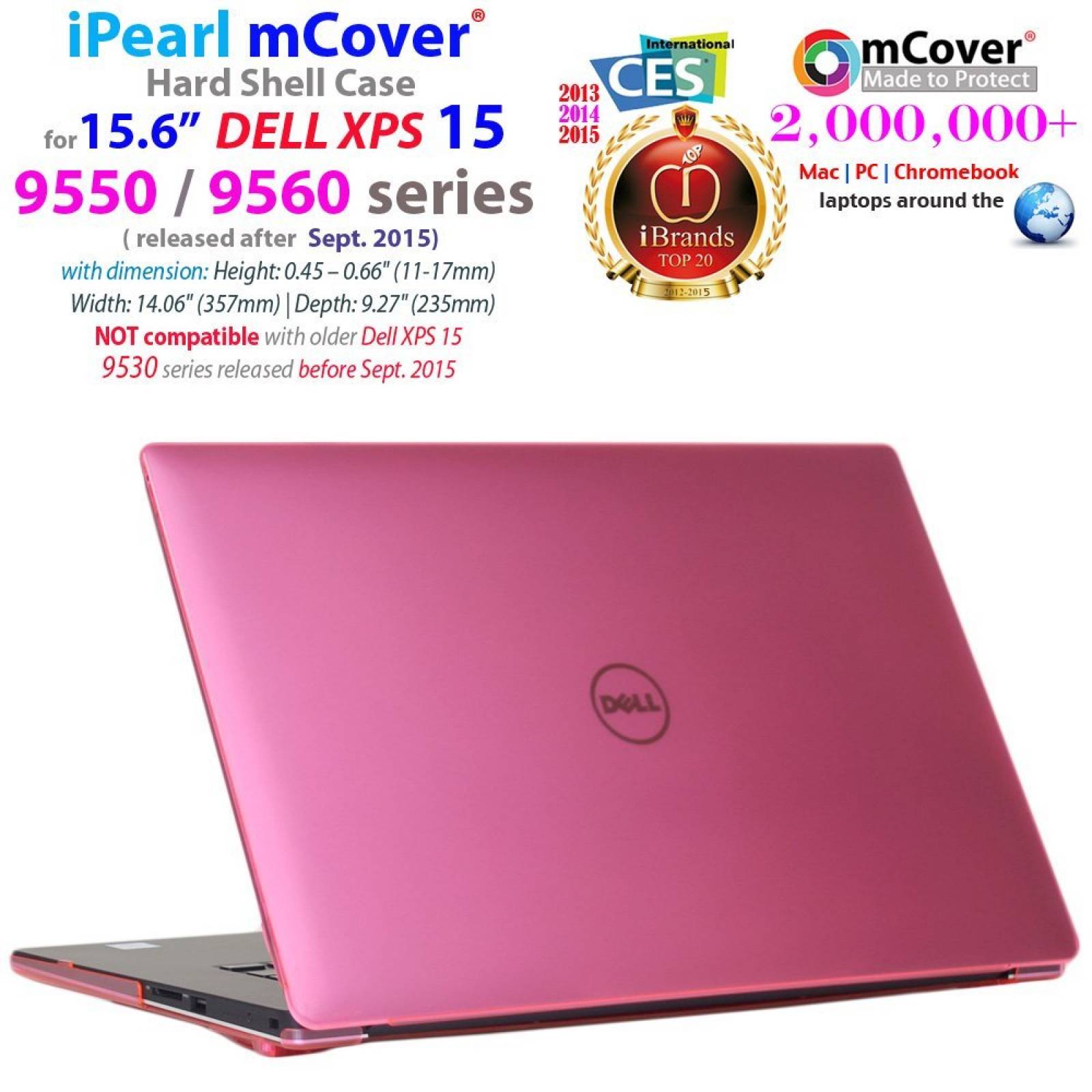 iPearl mCover estuche concha 15,6" Dell XPS 15 9550 /  -Rosa