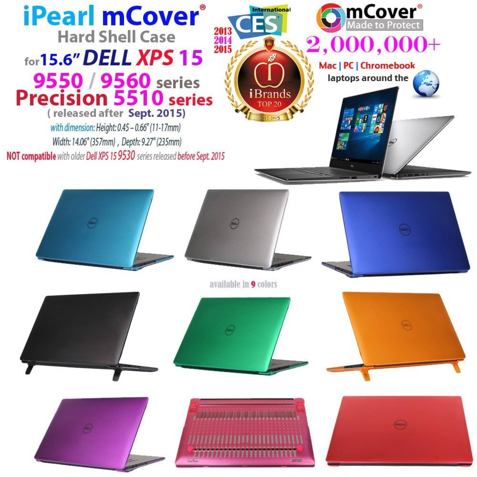 iPearl mCover estuche concha 15,6" Dell XPS 15 9550 / -Negro