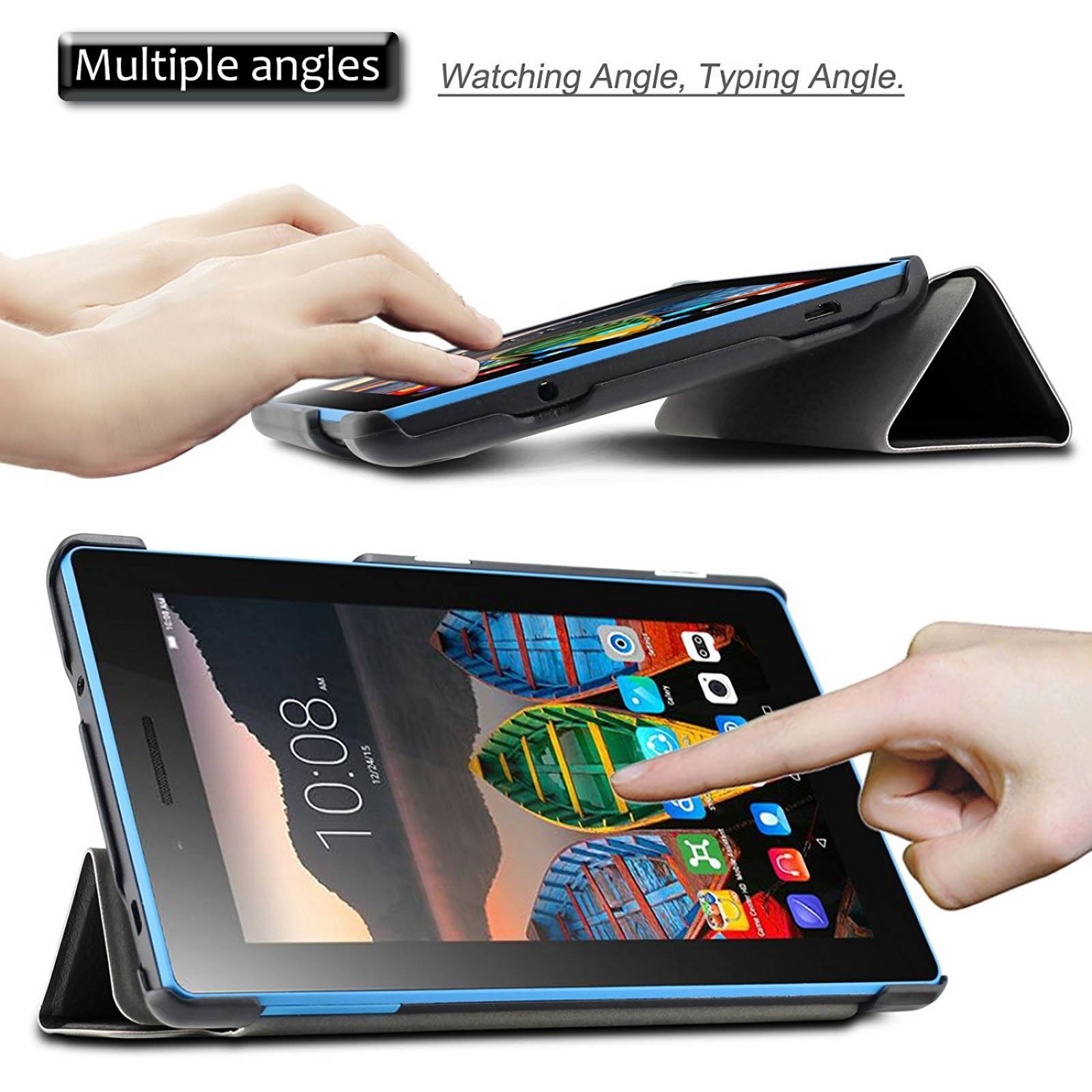 Infiland funda Lenovo ficha 3 esencial, Ultra Slim Tr -Negro