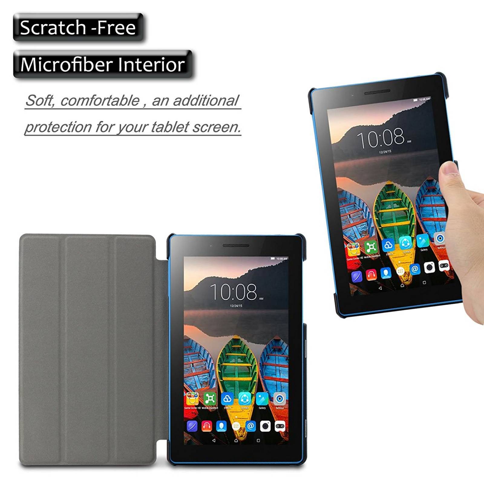 Infiland funda Lenovo ficha 3 esencial, Ultra Slim Tr -Negro