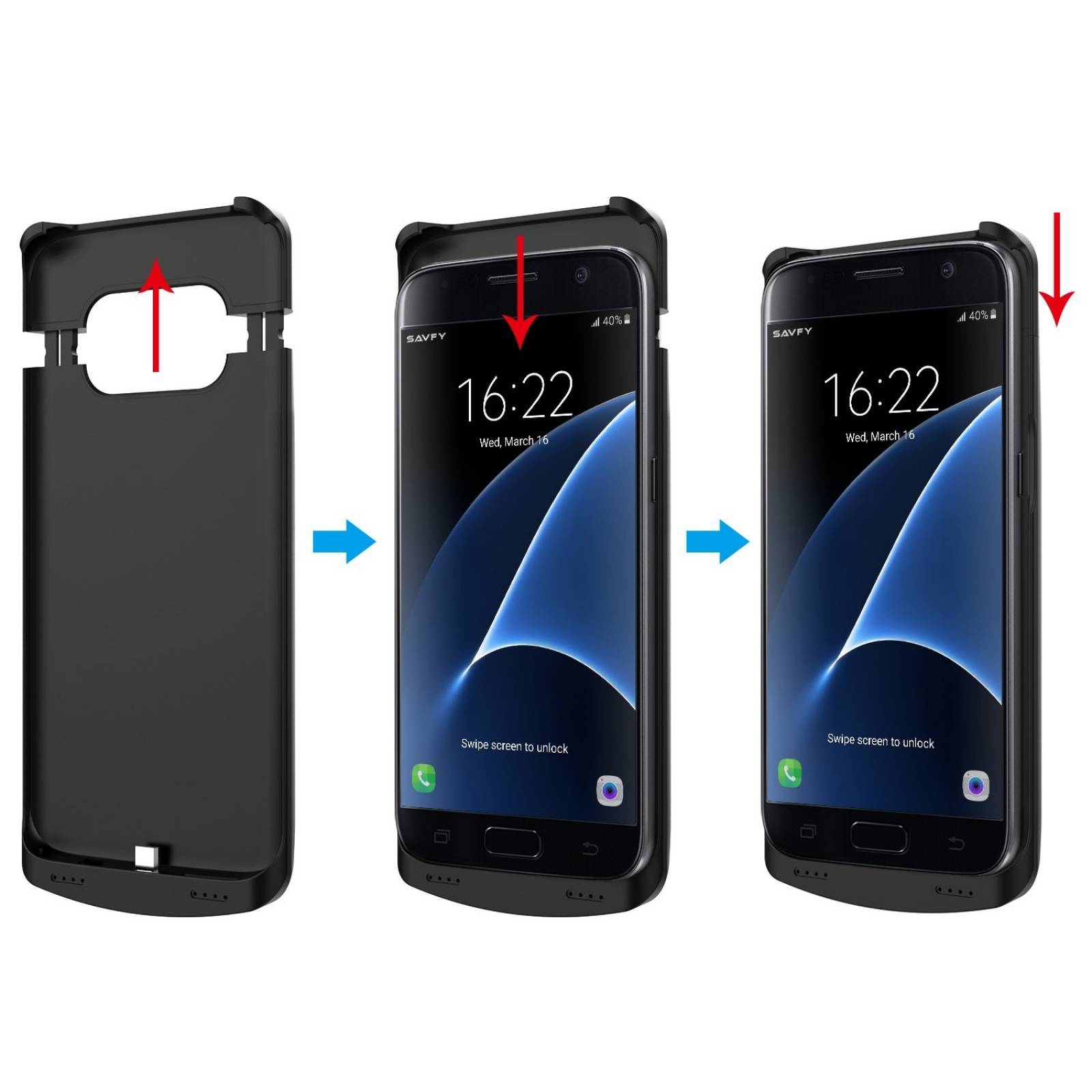 Funda Batería Recargable Savfy Galaxy S7 4200mah -negro