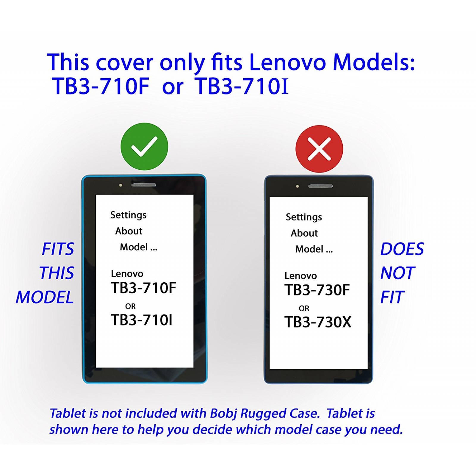 B:Caja resistente BOBJ Lenovo ficha 3 7 esenciales, TB3 -Negro