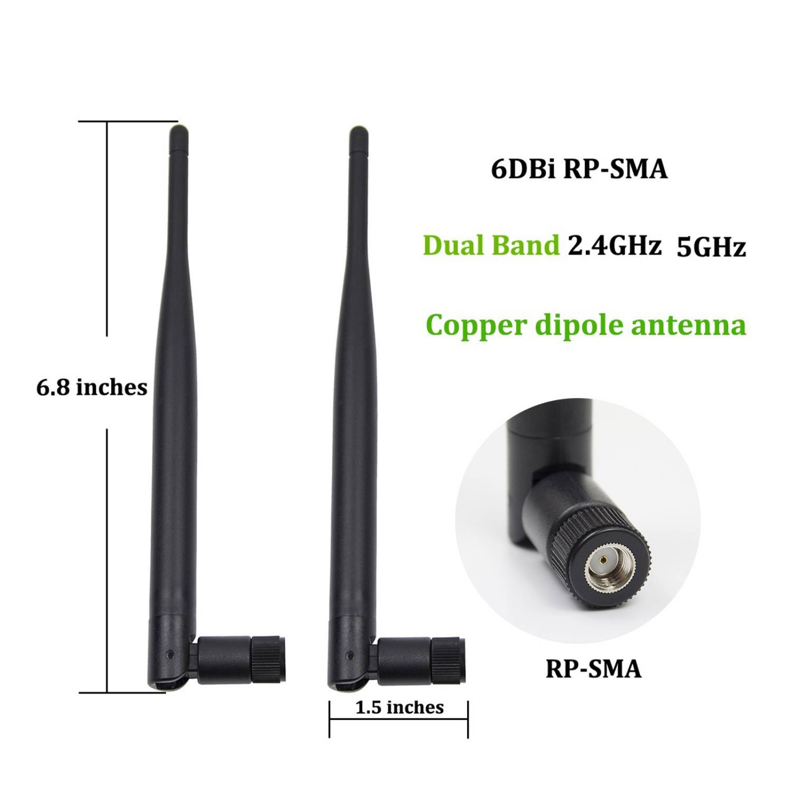 Antena Highfine 6dbi 2.4ghz Rp-sma Routers Mini Pcie -2pzs