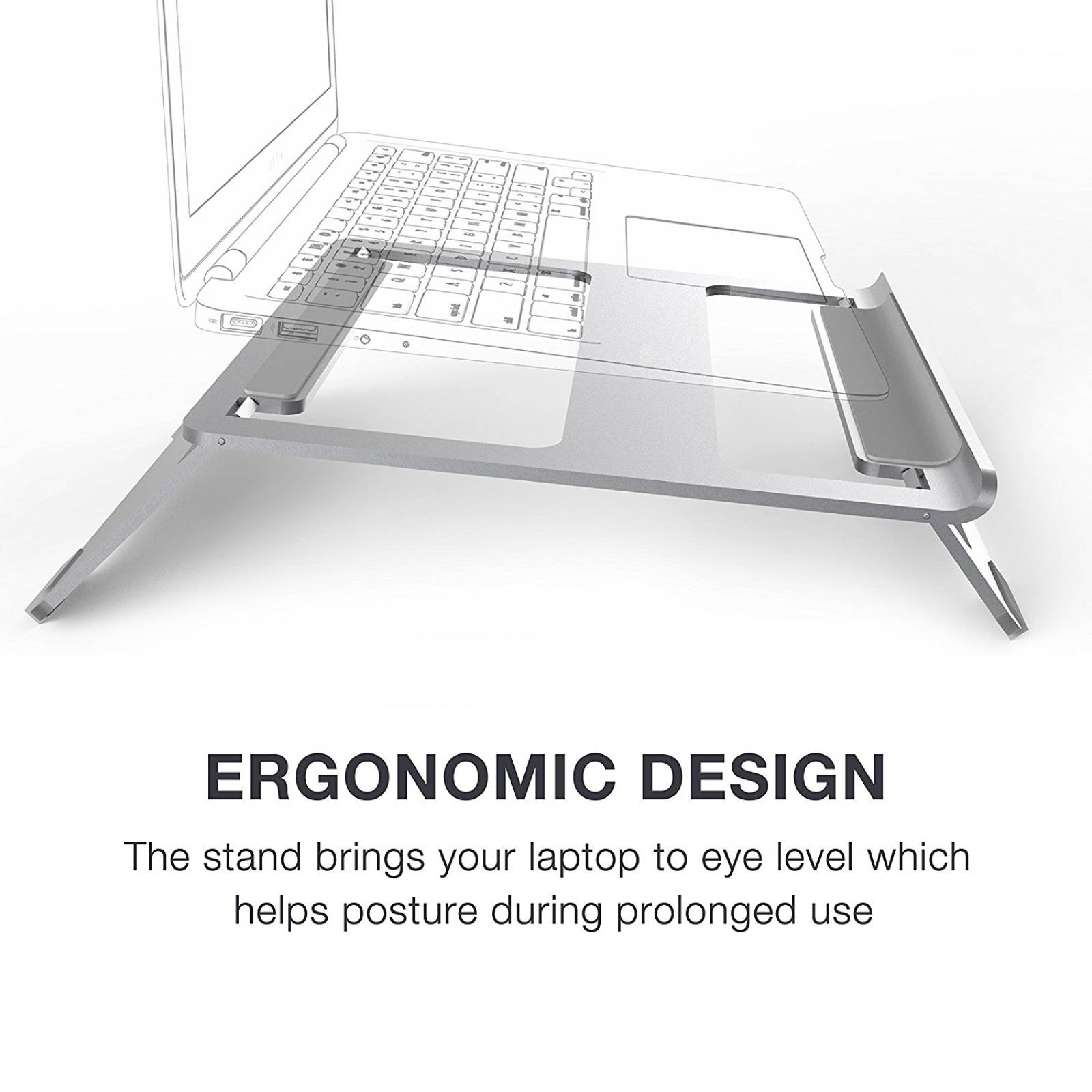 Vogek aluminio plegable y Portable Laptop Stand Macbo -Plata