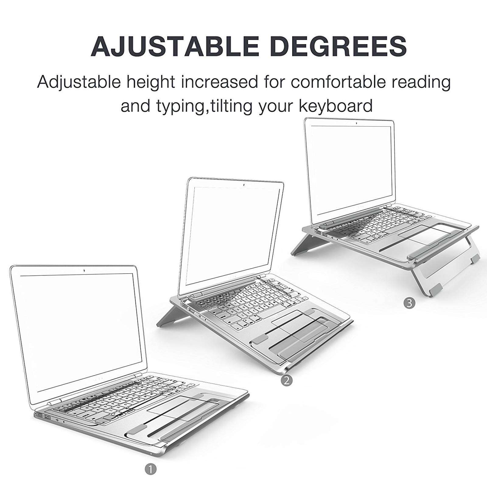 Vogek aluminio plegable y Portable Laptop Stand Macbo -Plata