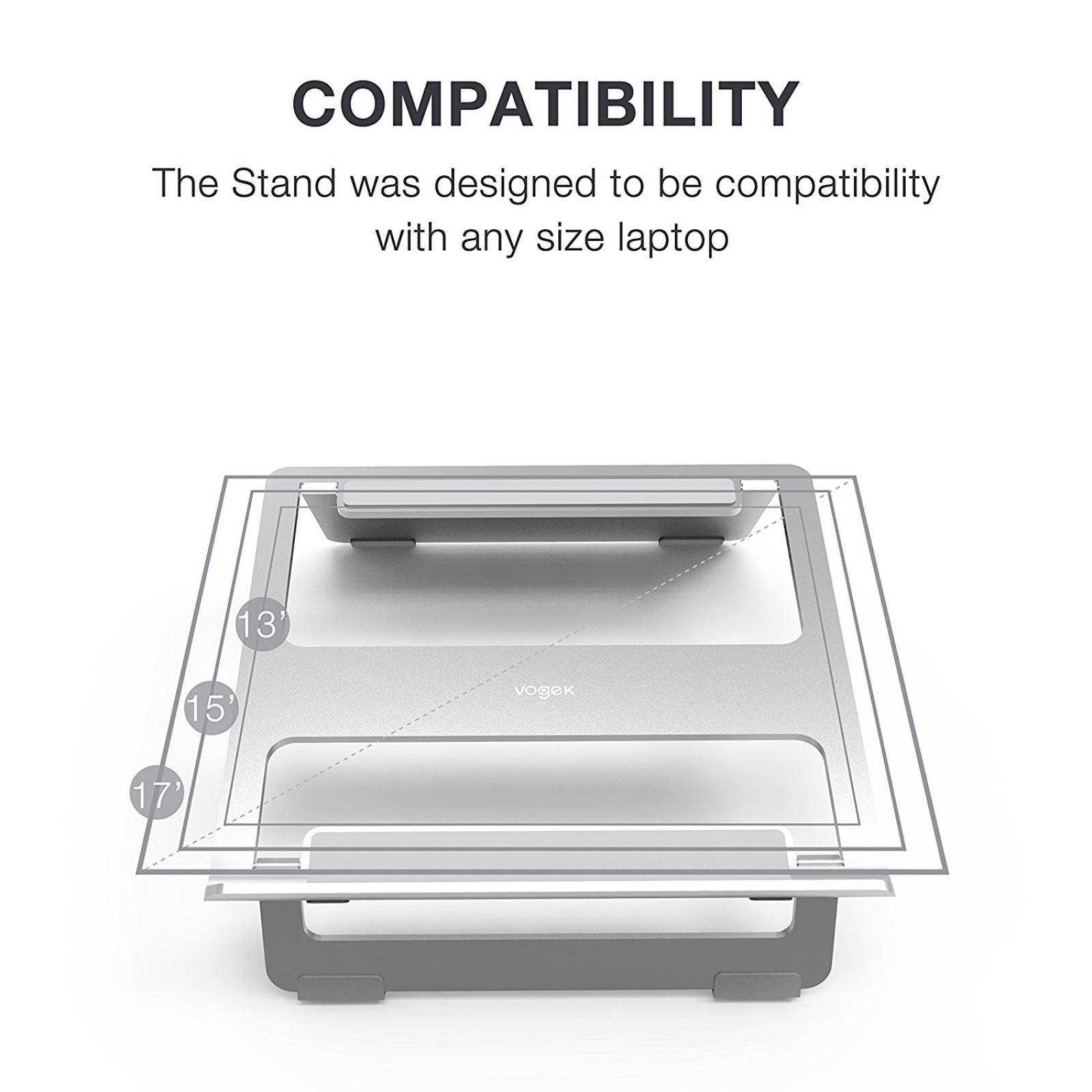 Vogek aluminio plegable y Portable Laptop Stand Macbo -Plata