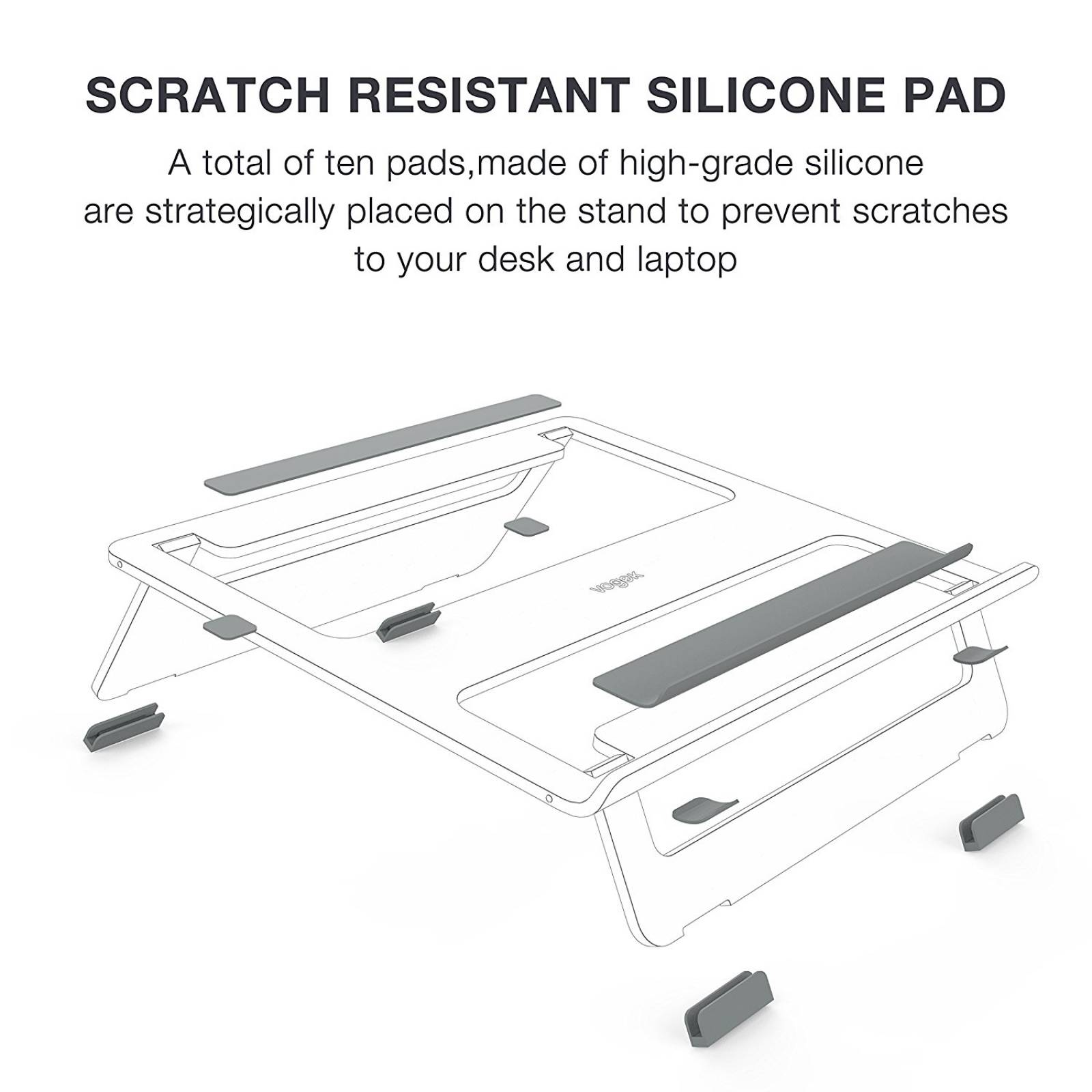 Vogek aluminio plegable y Portable Laptop Stand Macbo -Plata