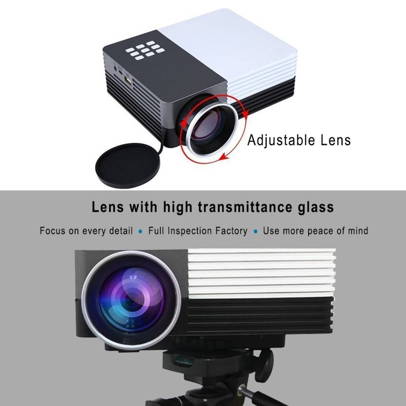 Meer Portable Home Cinema proyector LED, 600 Lumens 1080p ap