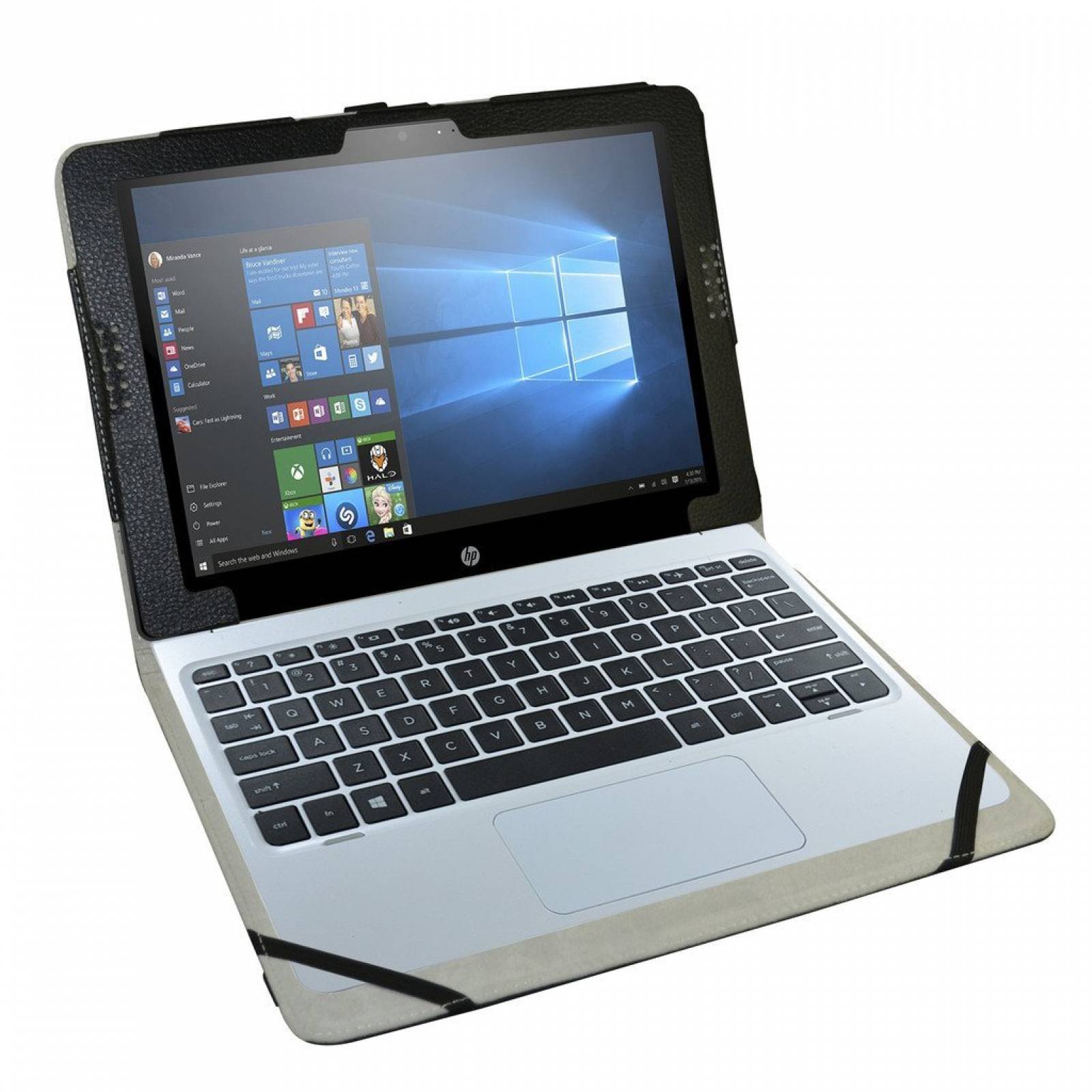 HP Pavilion X2 12 funda, mamá boca PU cuero Folio 2 p -Negro