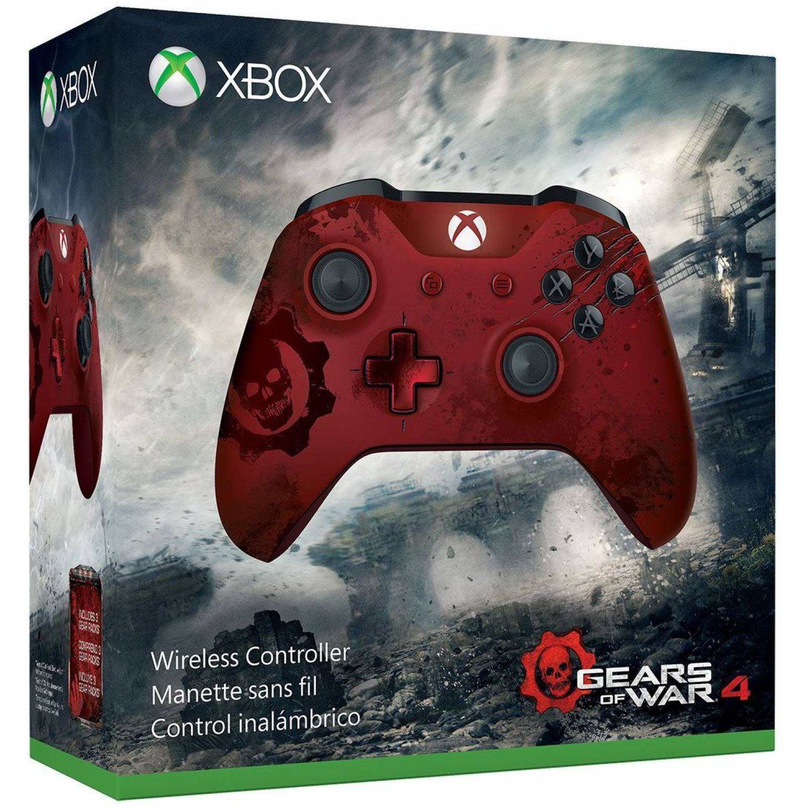 Control inalámbrico Xbox-engranajes guerra 4 Crimson Omen ed