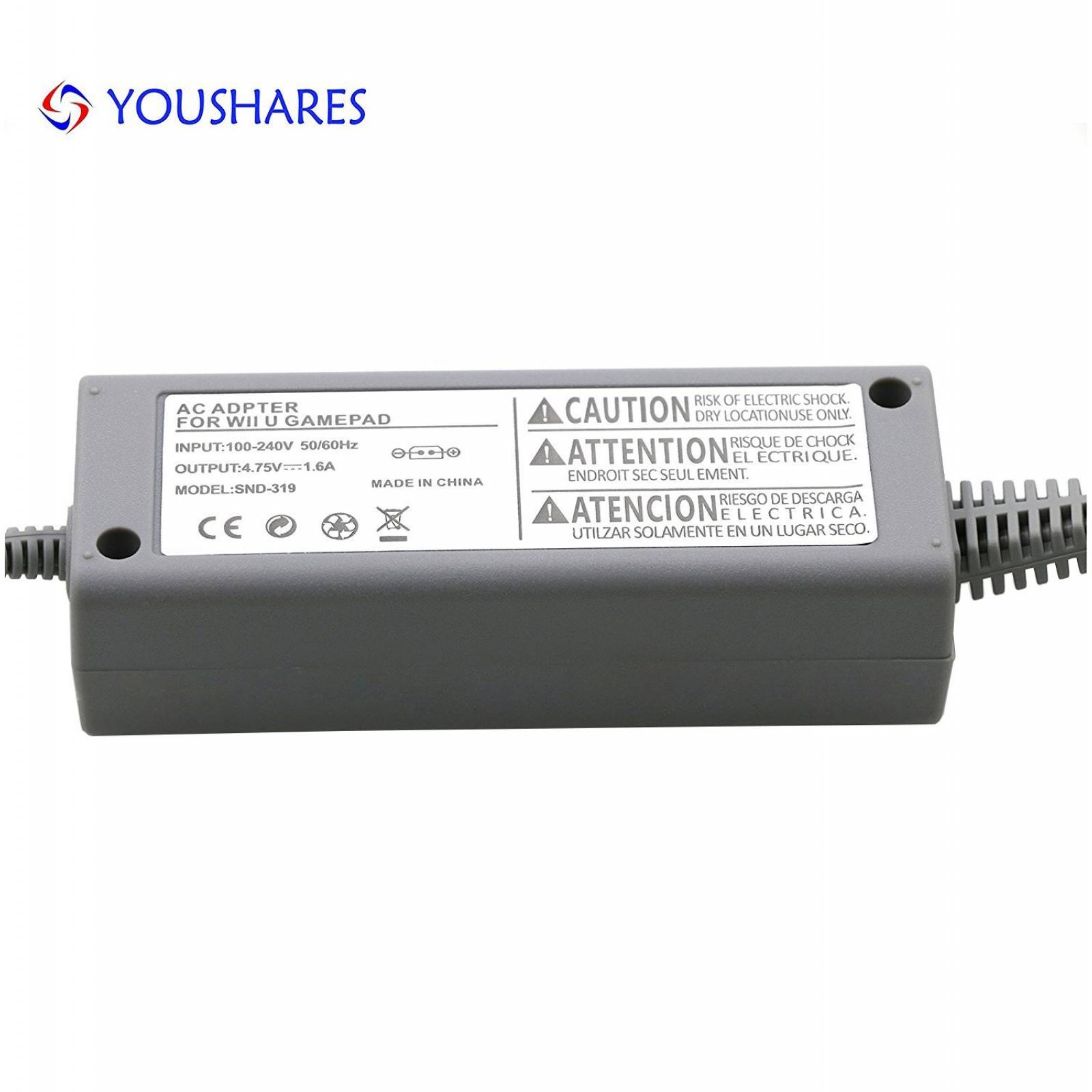 YOUSHARES Wii U GamePad cargador-intercambiable poder adapta