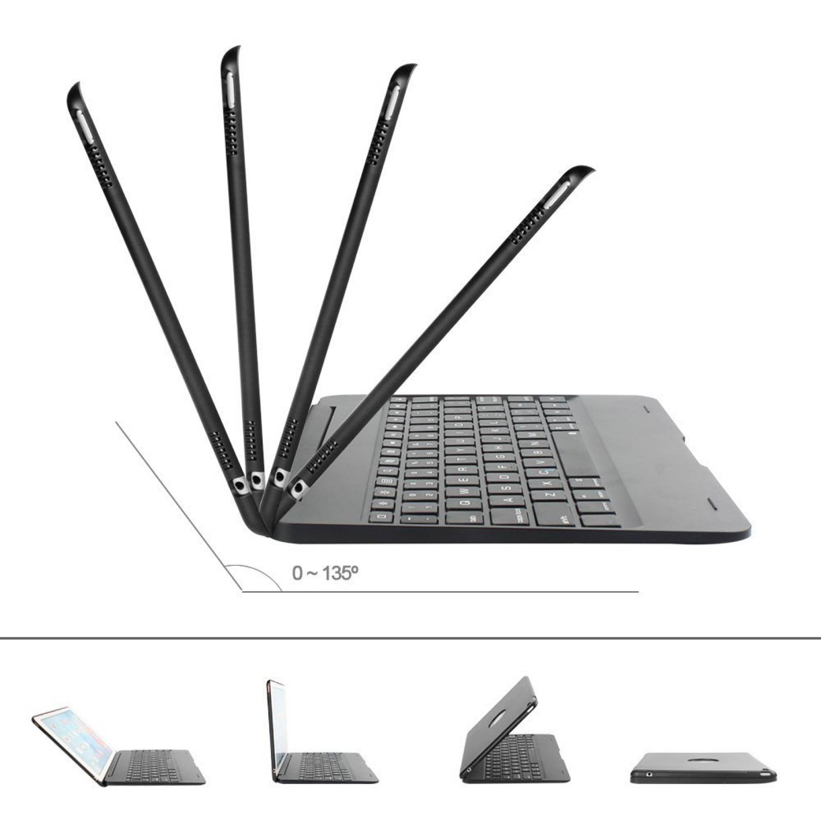 iPad Pro 9.7/iPad aire 2 teclado funda Earto Slim Sma -Negro