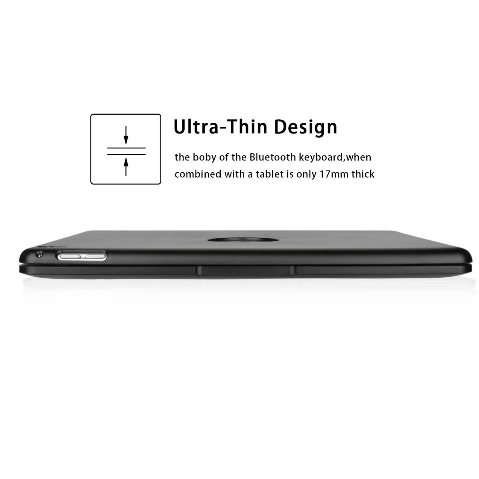 iPad Pro 9.7/iPad aire 2 teclado funda Earto Slim Sma -Negro