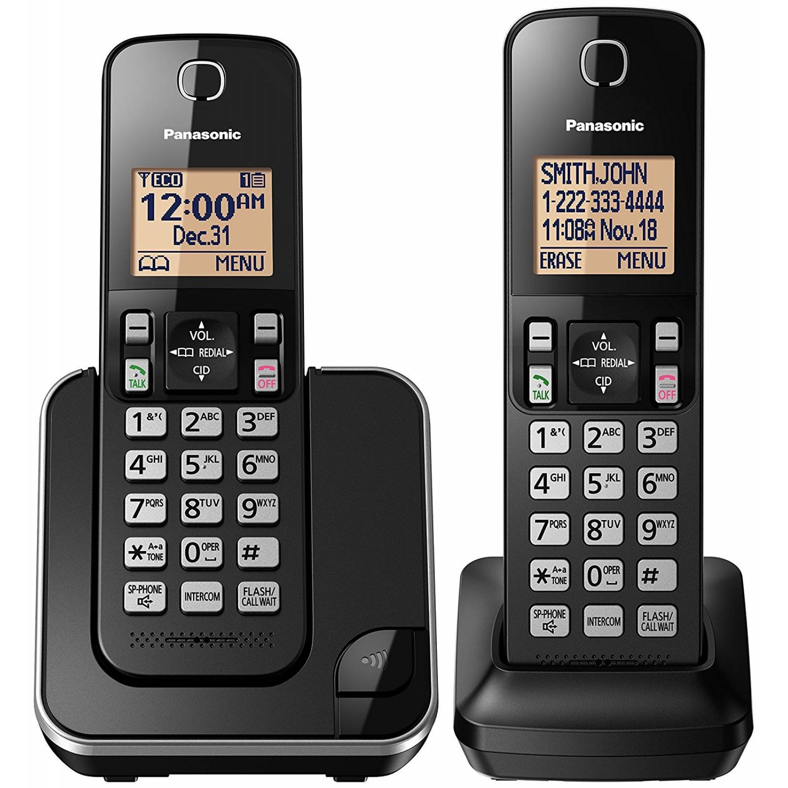 Panasonic KX-TGC352B teléfono inalámbrico ampliable á -Negro