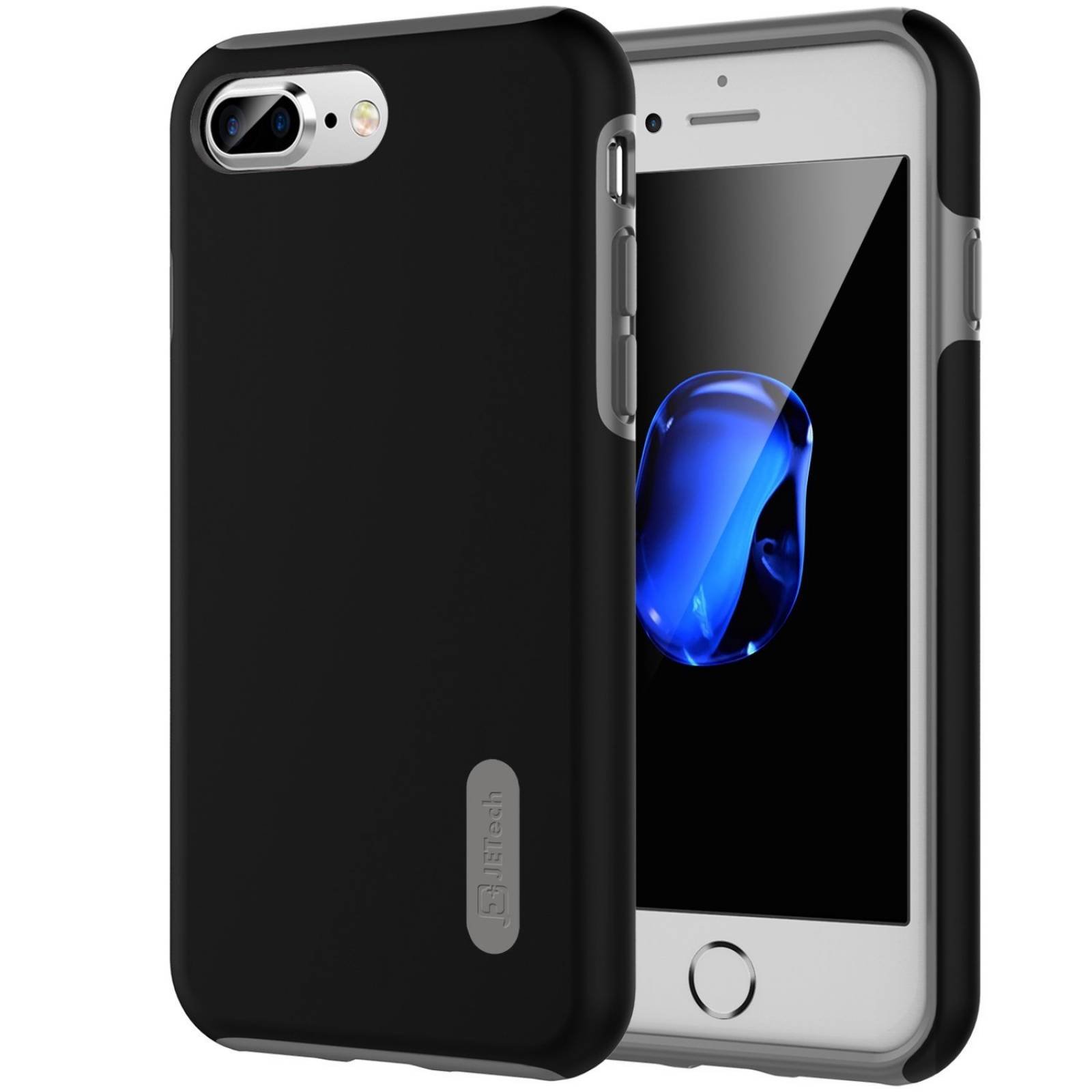 iPhone 7 Plus funda JETech doble capa delgada protect -Negro
