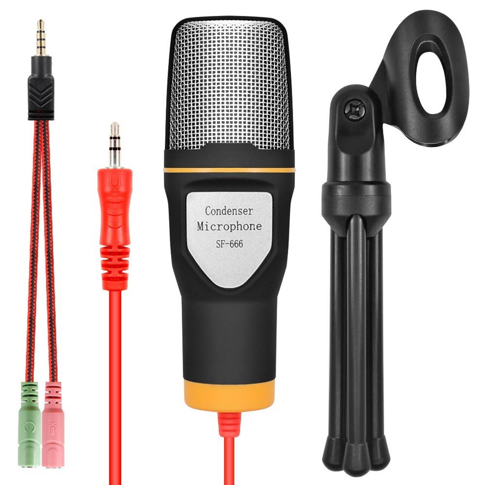 Micrófono Finegood Sf666 Para Pc, Tripié, Estéreo Plug3.5mm