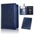 B:Estuche pasaporte, protección ACdream Premium cuero RF -Azul