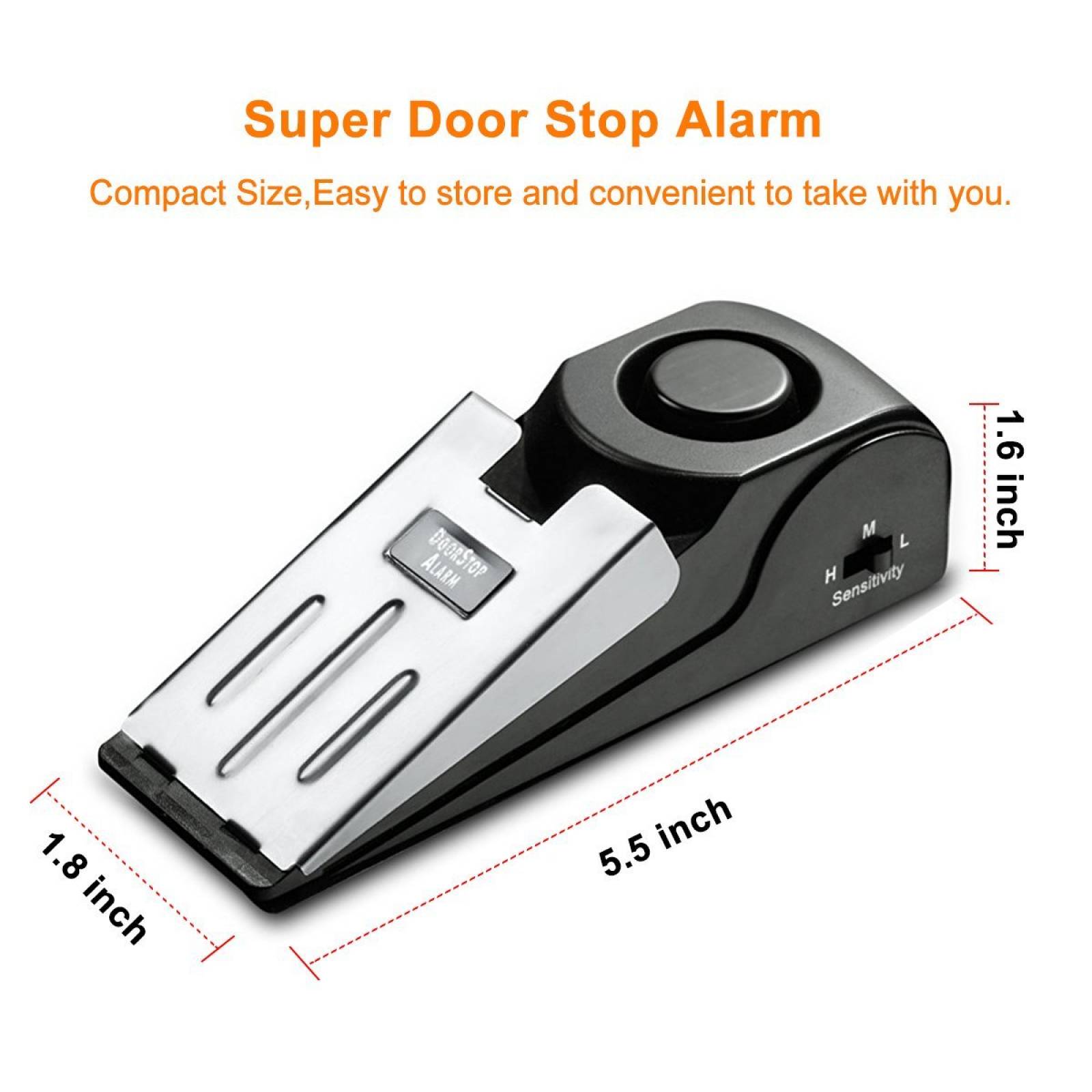 Tope Para Puerta Emdmak Con Sirena Alarma 120db, Para Viaje