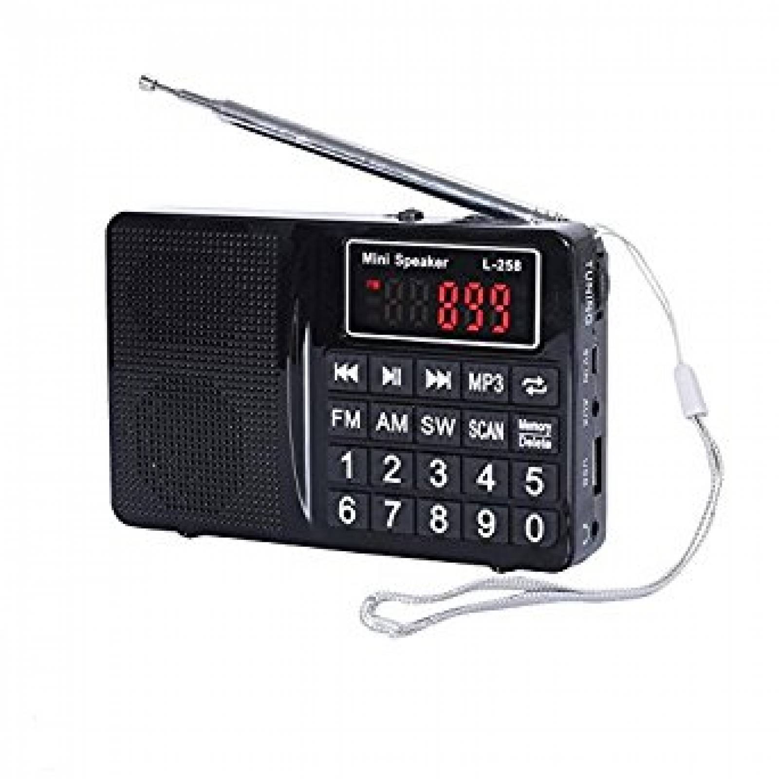 Receptor Radio multibanda onda corta AM LCJ FM portát -Negro