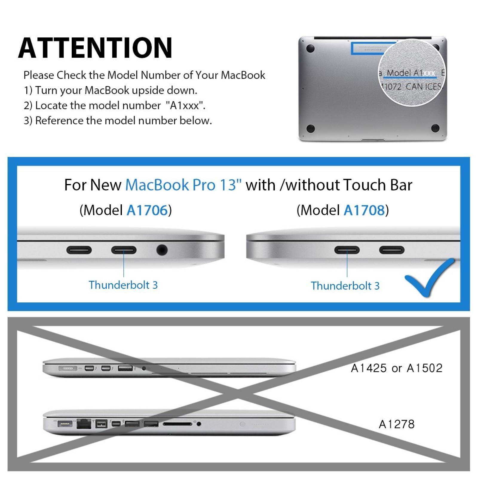 LENTION plástico duro funda nuevo MacBook Pro 13 pulgadas Re