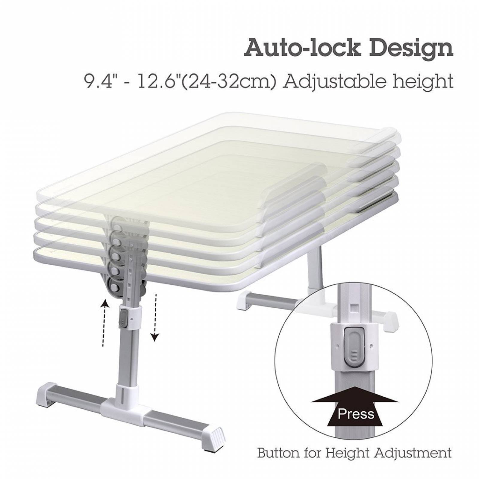 Mesa De Cama Avantree Portátil Ajustable Plegable - Beige