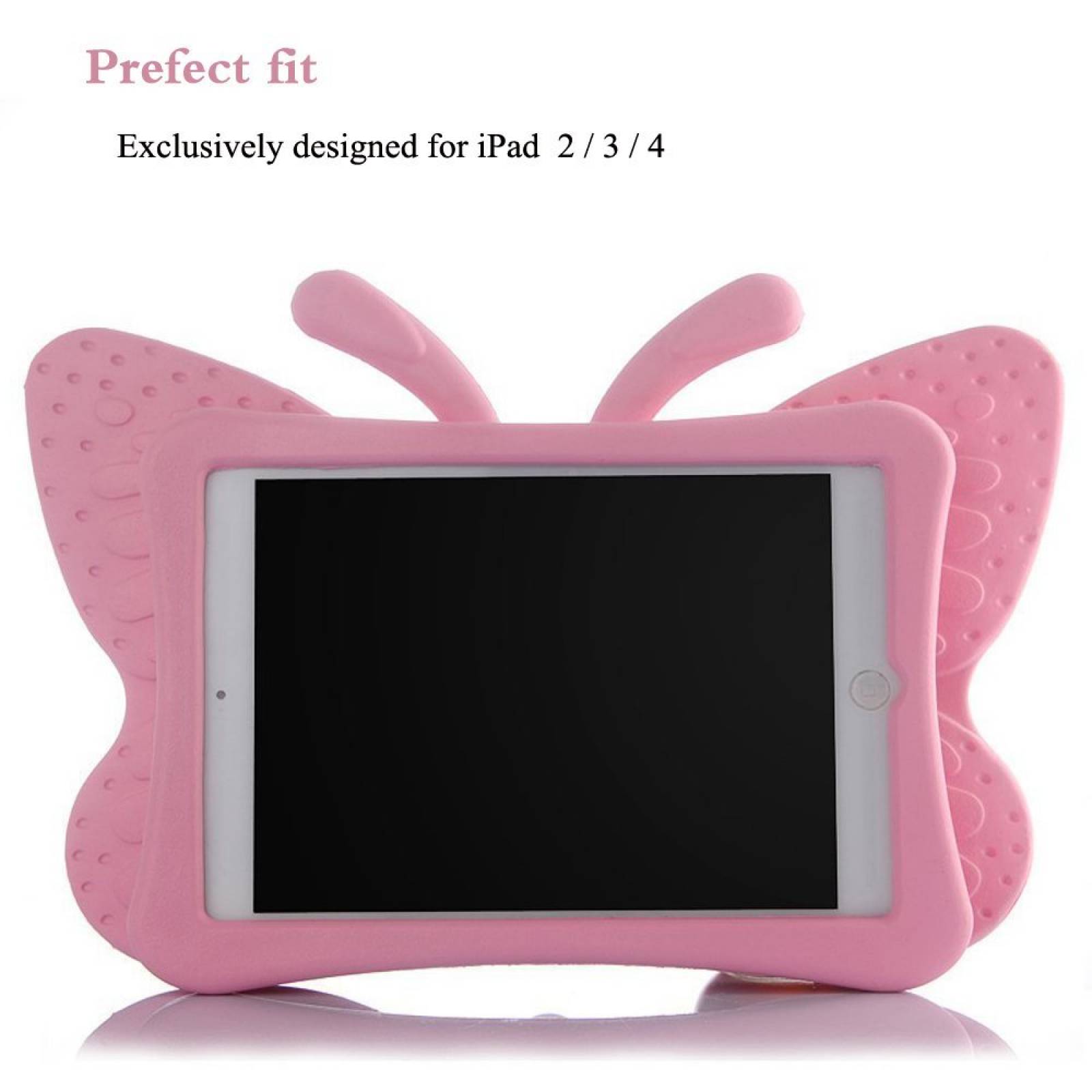 Funda Halnziye Ipad Mini 1/2/3/4 Para Niños -mariposa Rosa