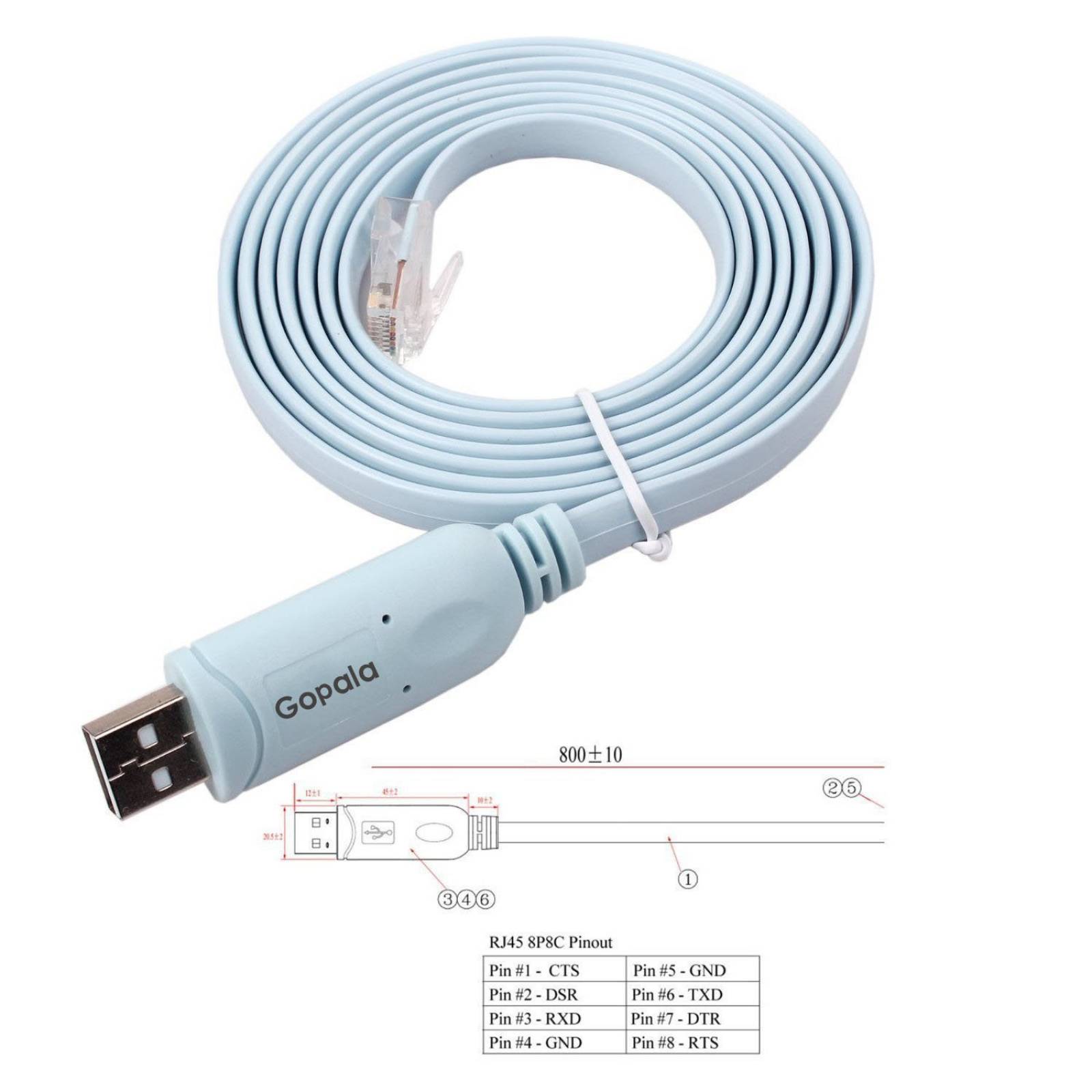Cable consola Cisco Gopala 6 FT(1.8M) Chip FTDI Usb cable re