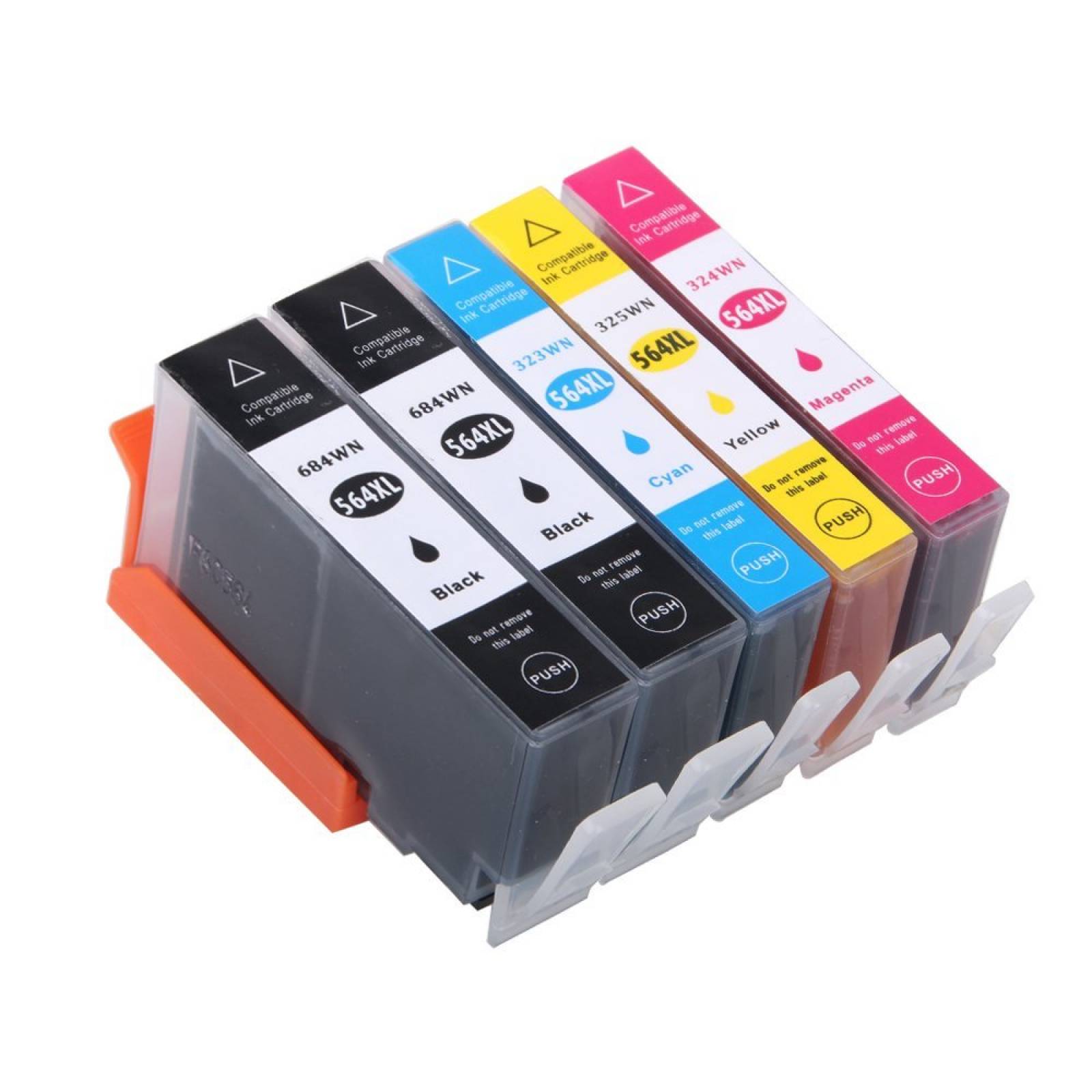 B:HWDID 564XL compatibles cartuchos 2 negros 1 Cyan1 Ma -Negro