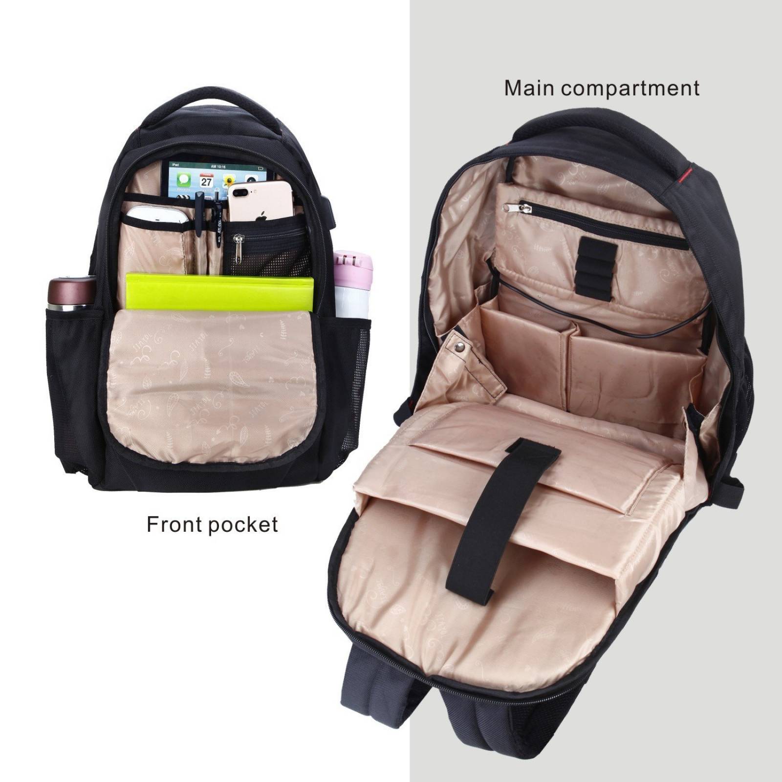 Mochila negocio hombres, Slim Rucks JOYELIFE mochila  -Negro