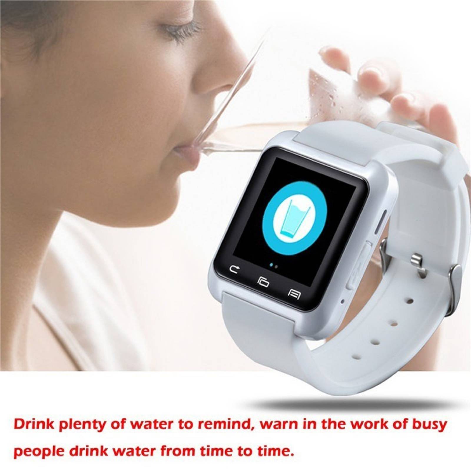 LHS lujo Smartwatch U8 Bluetooth Watch reloj pulsera -Blanco