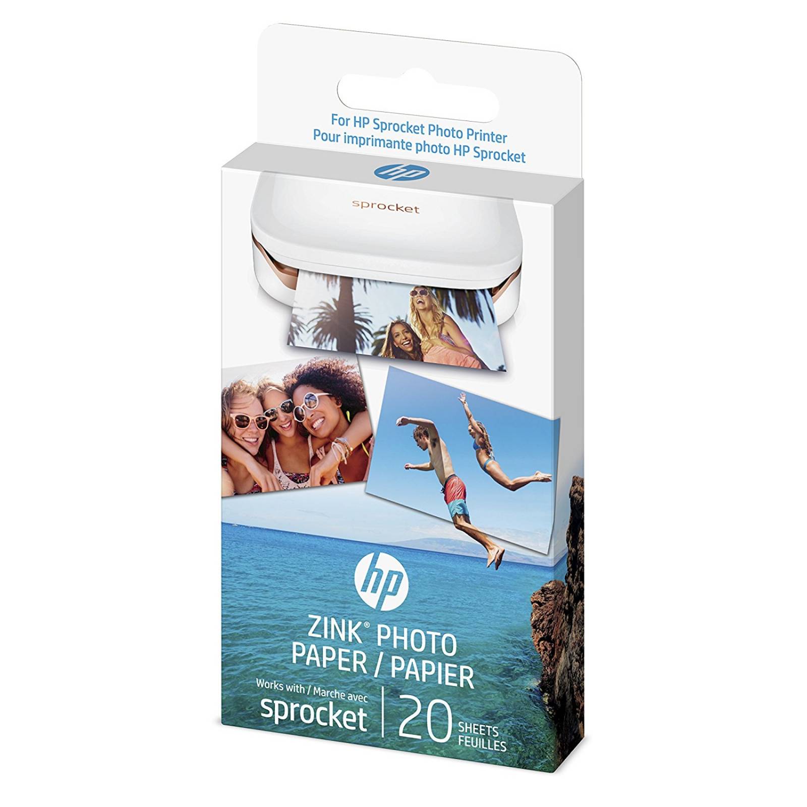 Papel Fotografico HP para Impresora Portatil Sprocket W4Z13A 2x3'' 20 piezas