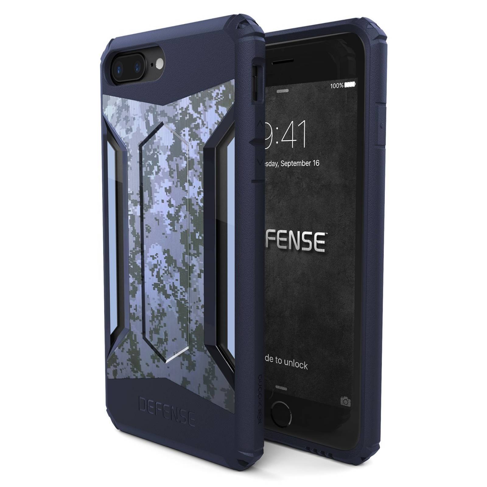 iPhone 7 funda X-Doria defensa engranajes serie más-pe -Azul