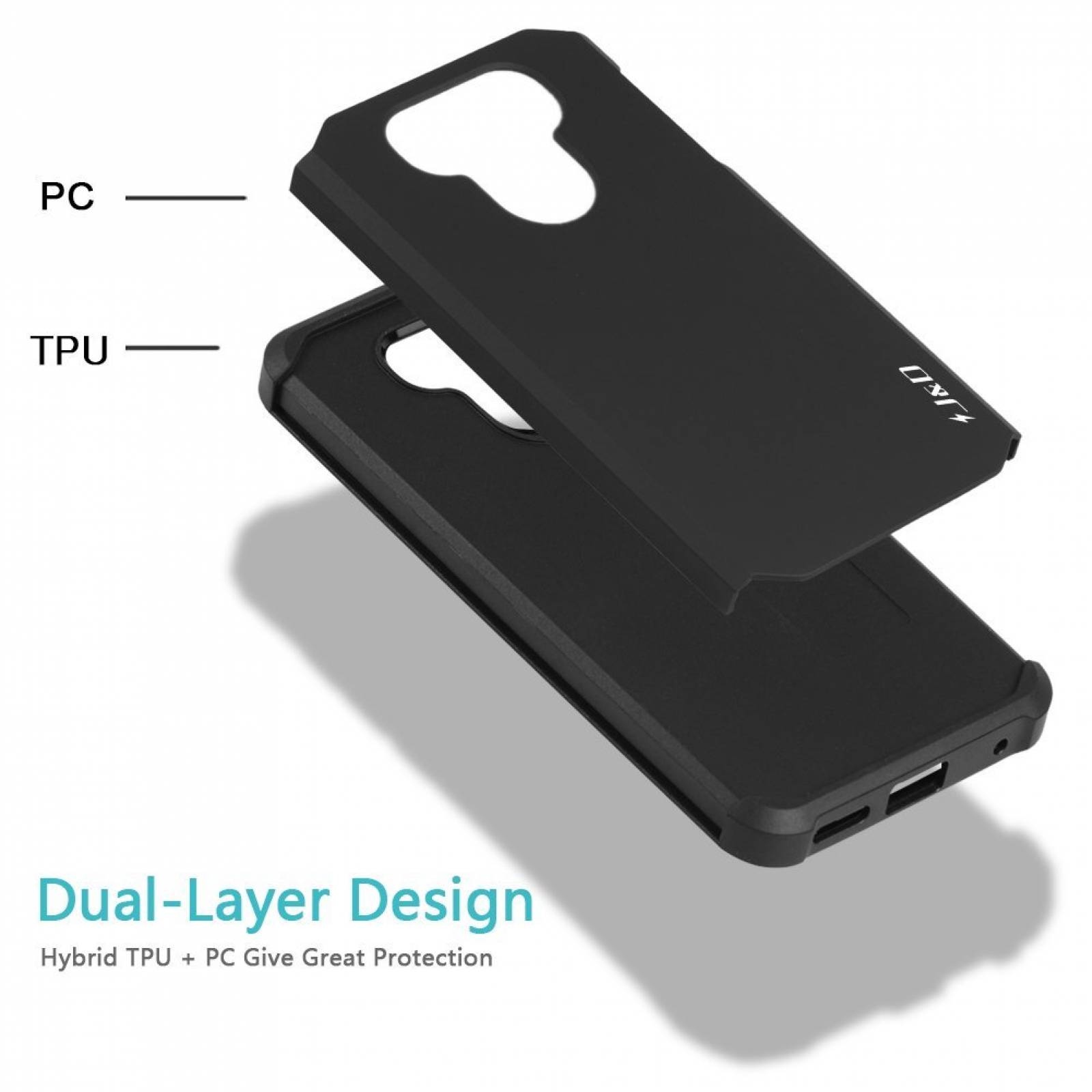 Funda Jd Para Lg G6/lg G6 Plus Doble Capa Anticaídas -negro