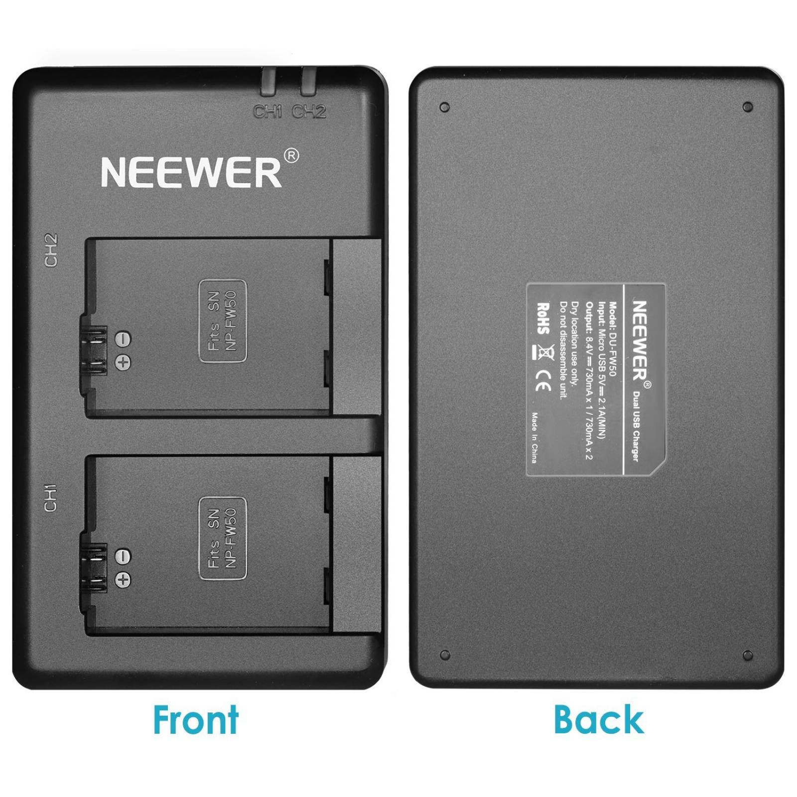 Batería ion-litio recambio Neewer 2 piezas 1100mAh FW50 Sony